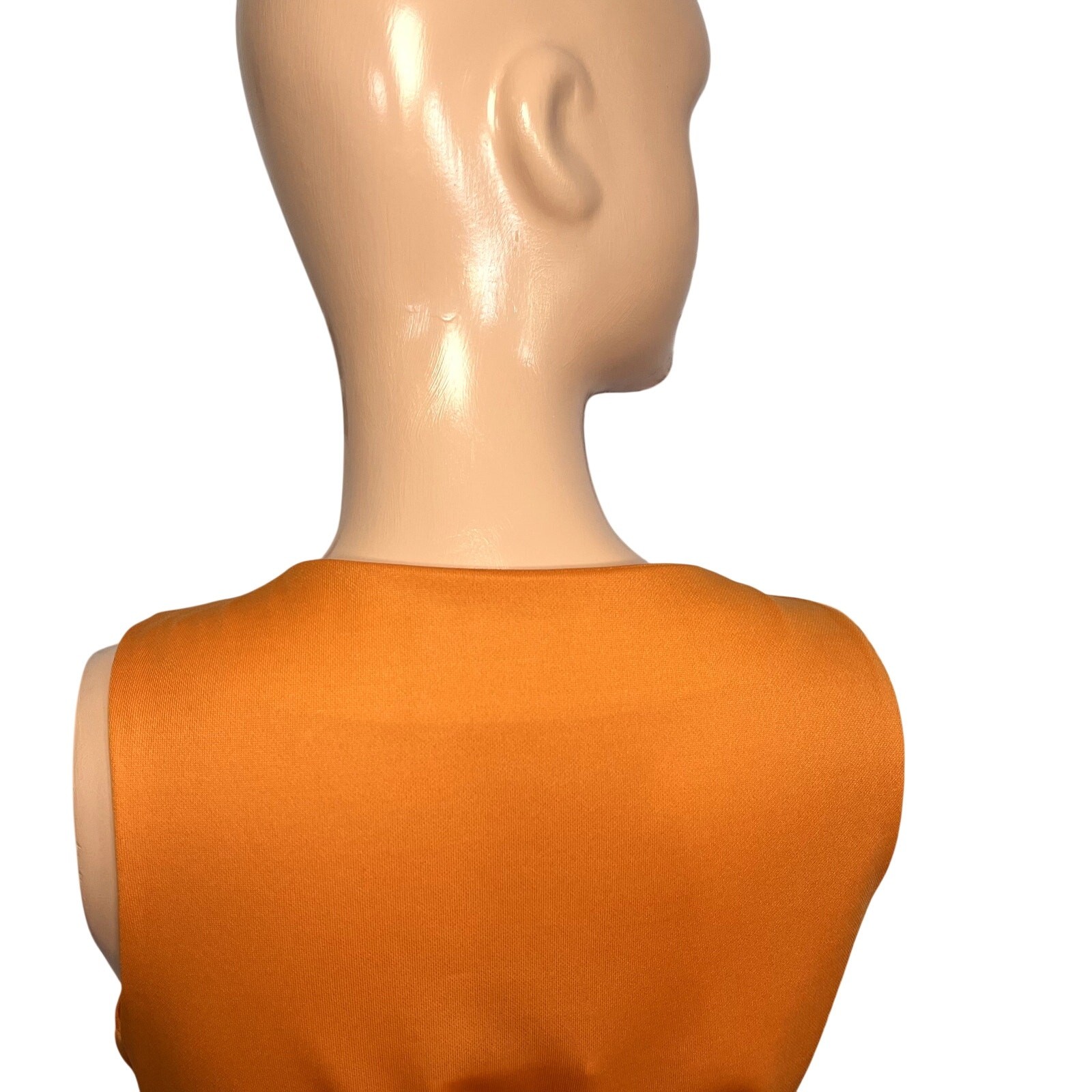 VTG 70s Toni Todd Orange Maxi Dress S Double Knit Polyester Faux Wrap Belted