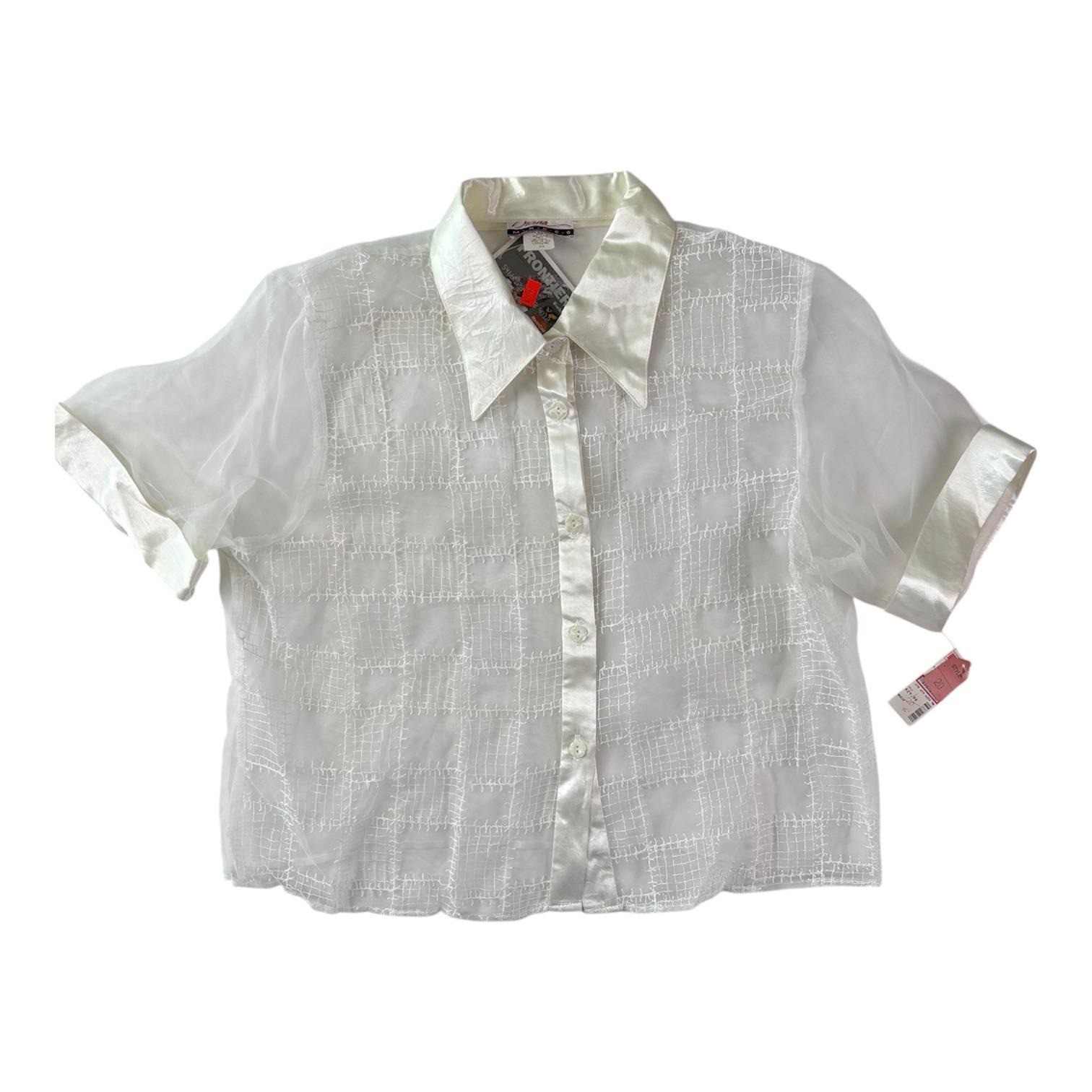 NWT Vintage Diana Marco Sheer Organza Top 20 90s Boxy Ethereal Club Avant Garde
