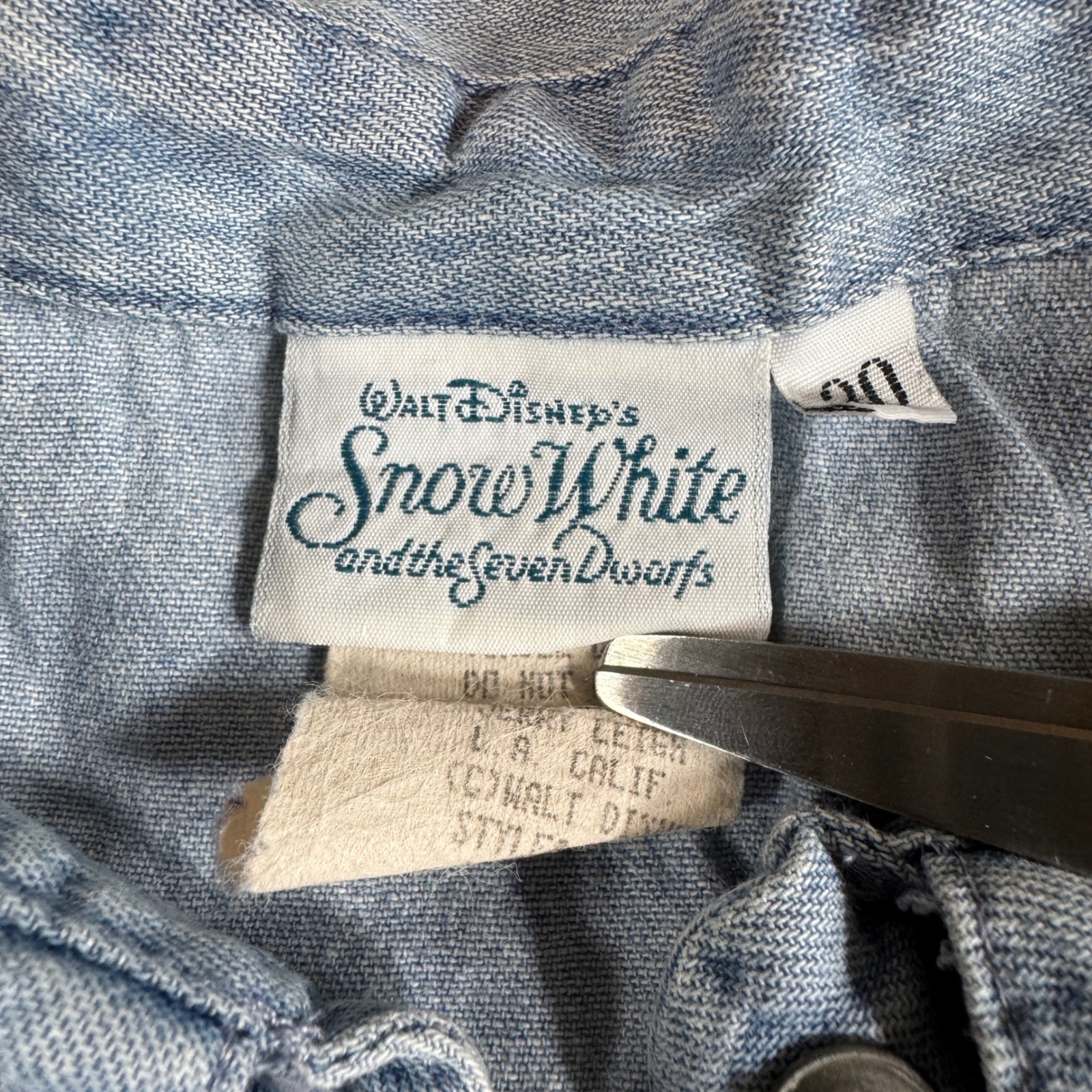 Vintage Disney Snow White Seven Dwarfs Denim Shirt Jerry Leigh Blue Women’s 20