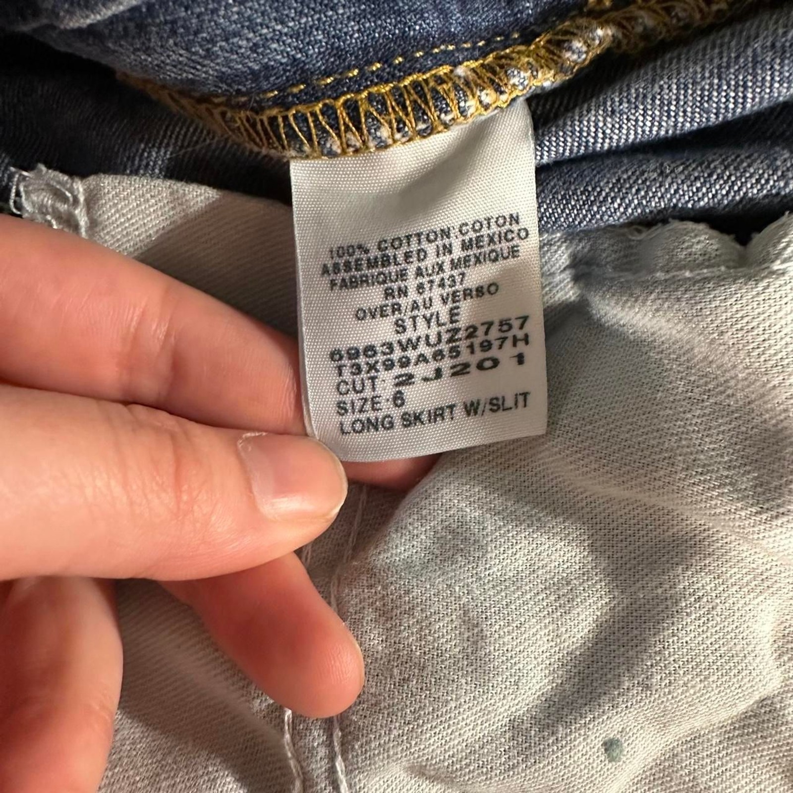 Y2K Ralph Lauren Slit Maxi Denim Skirt with Embroidered Logo Detail
