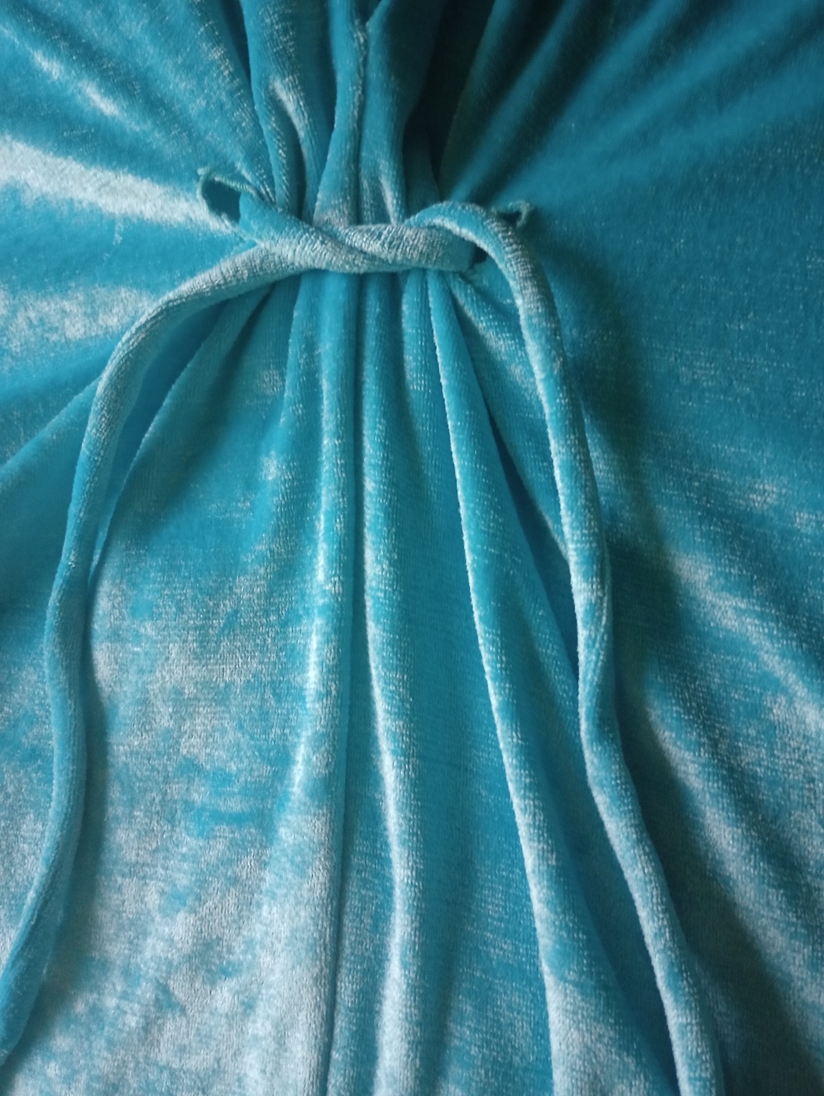 Vintage Niki-Lu Turquoise Velour Nightgown Size M Made In USA