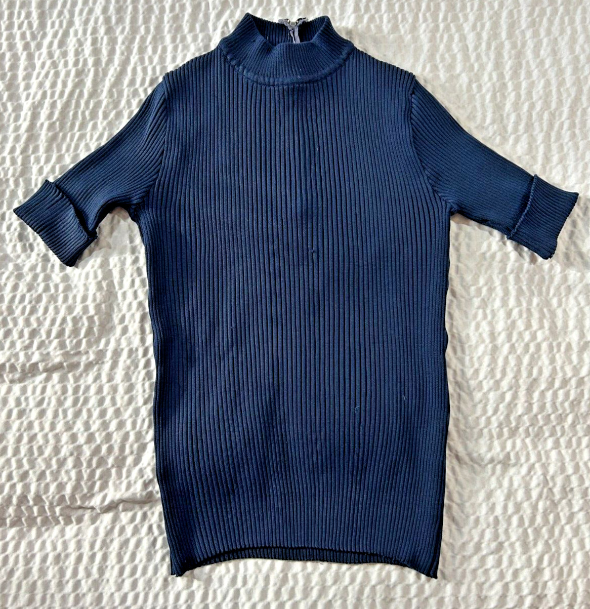 Vintage Sweater Bee by Banff Blue Striped Short Sleeve Top