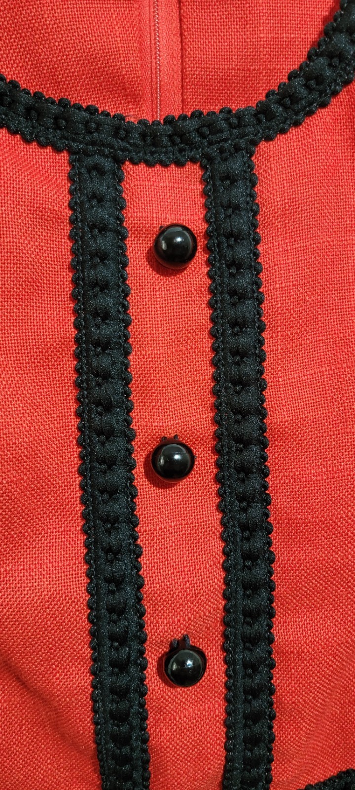 RARE MINT 60s/70s VTG Phool Ph Mod Midi Dress Red Geometric Sleeveless Cotton Sm