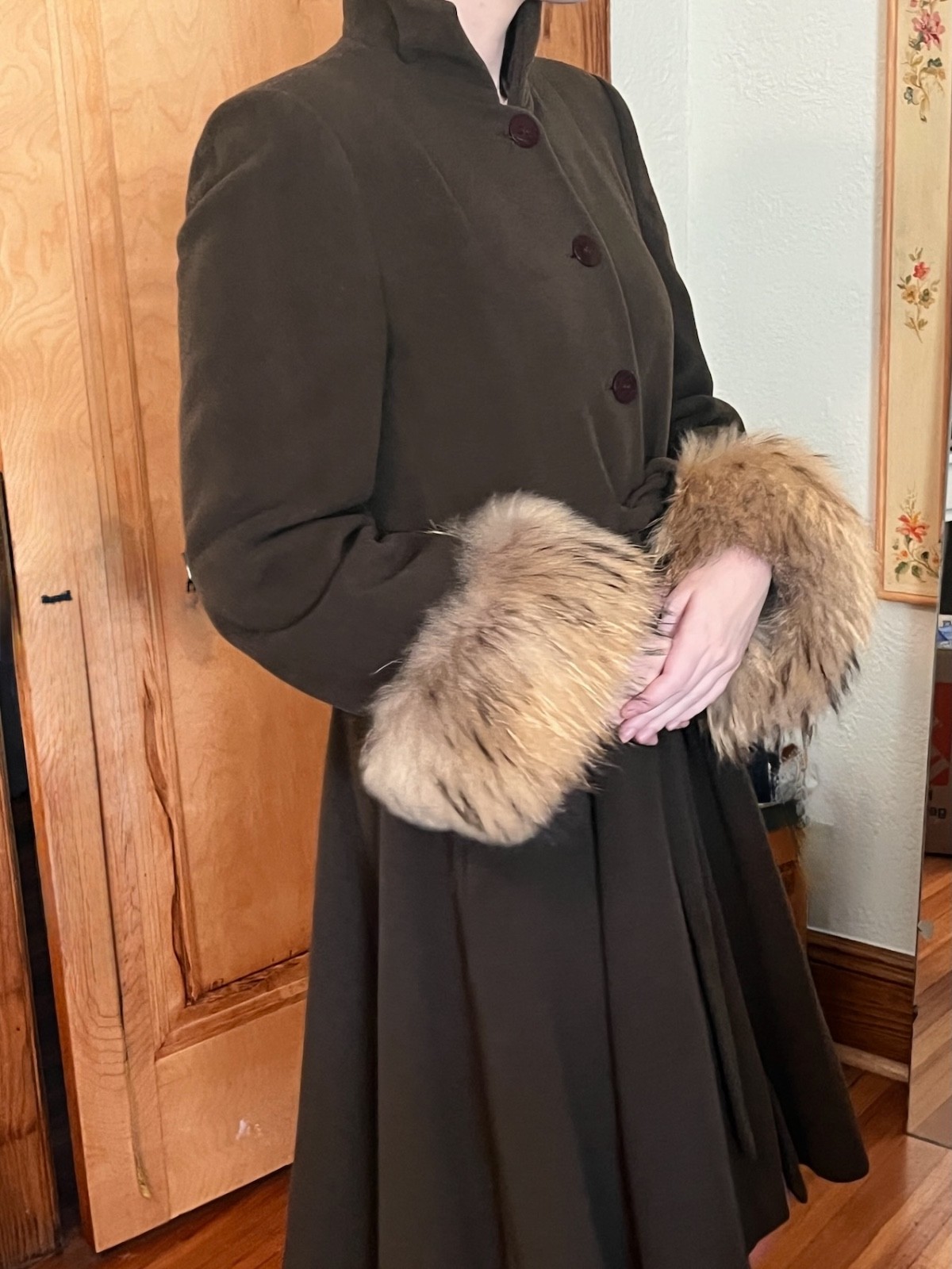 Vintage Giorgio Armani Coat Wool Angora Fur Camel Hair-Made In Italy 38/4