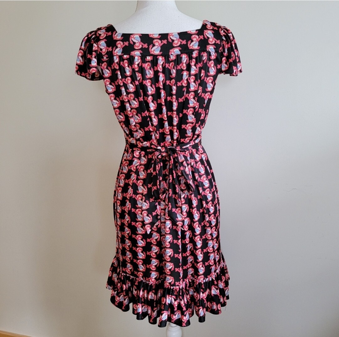 Vintage Betsey Johnson Nautical Bambi Pin-Up Sailor Girl Dress, Size Medium