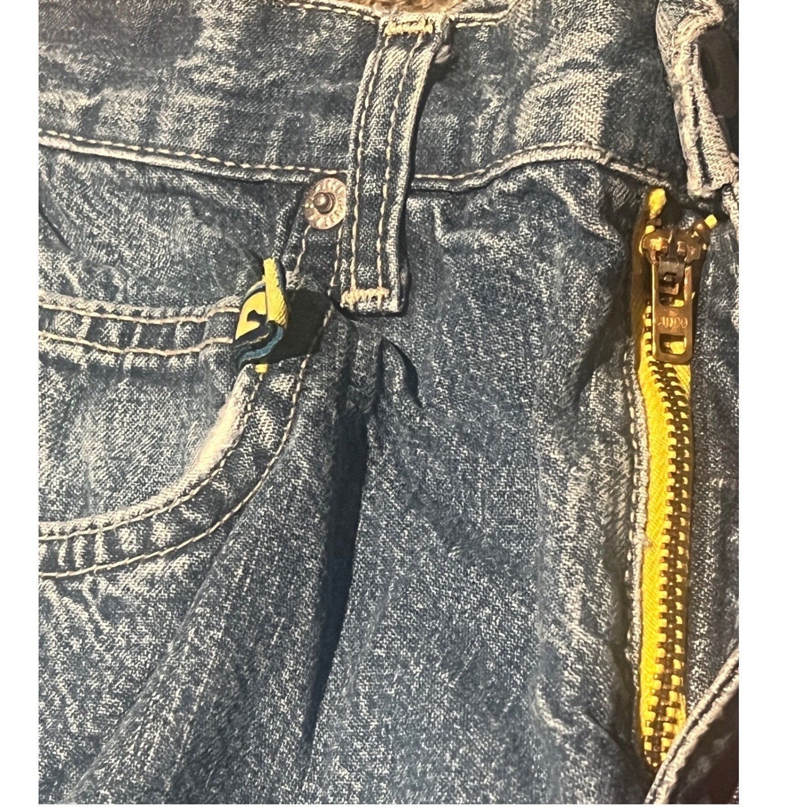 Y2K JNCO Girlie Stuff Spacey Wide Leg Jeans Baggy Skater Patch USA size 1