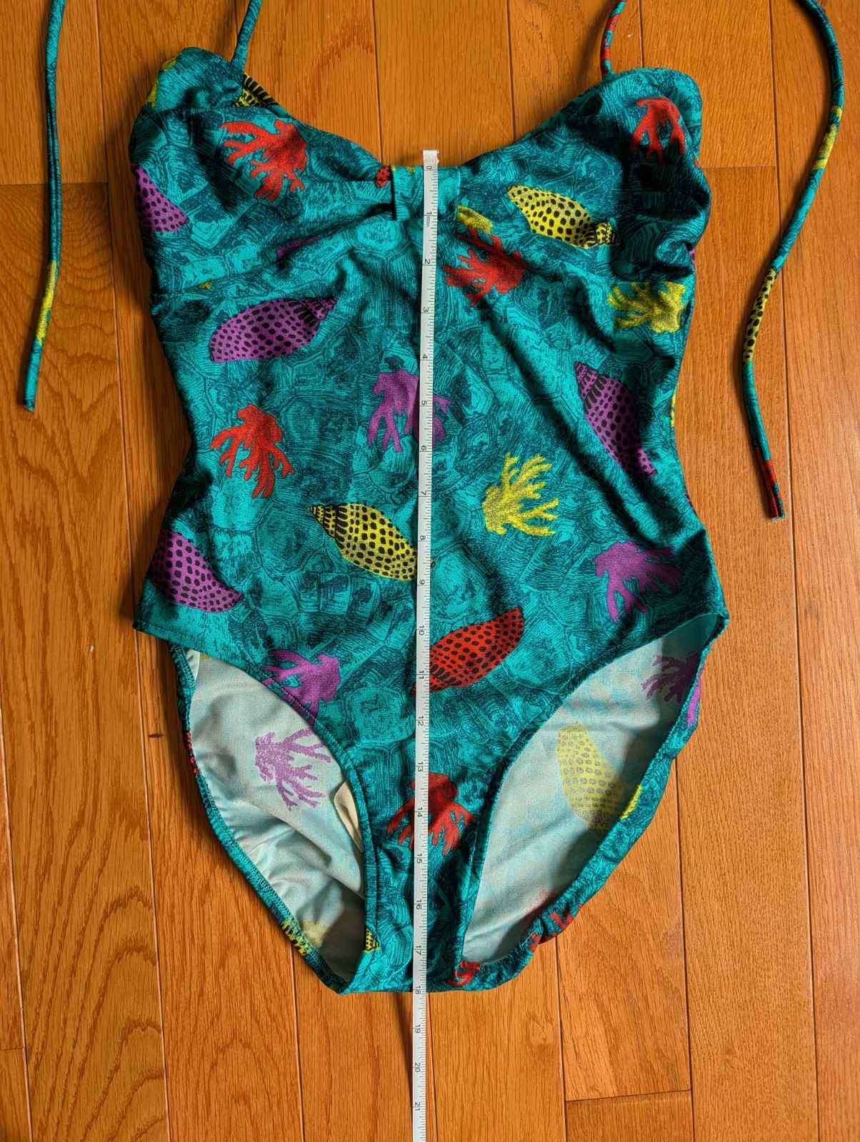 Vintage 90s Gottex Saks One Piece Swim Suit High Leg Marine Print Shelf Bra S