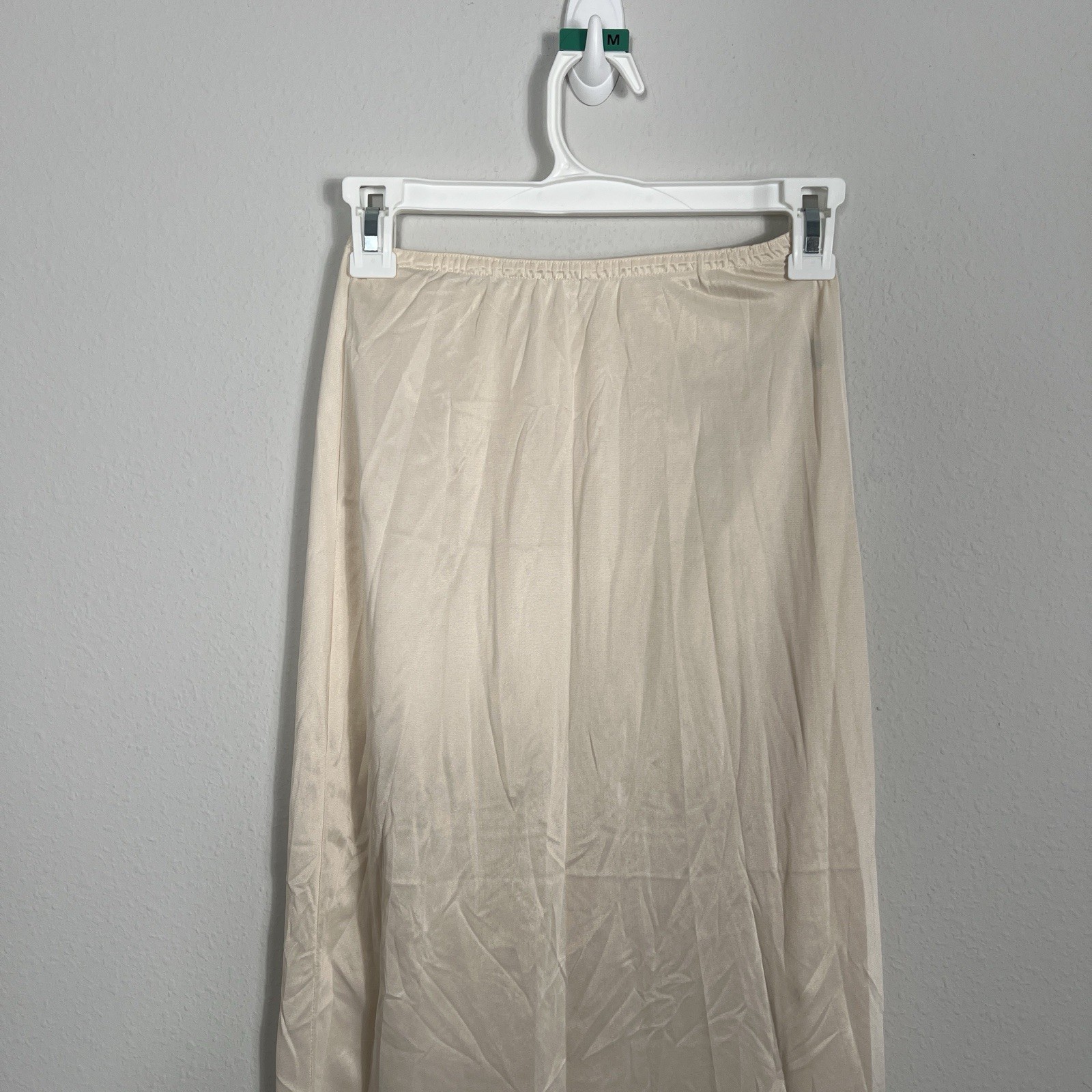 VTG Greenco Maid Nylon Half Slip Lace Hem Slits Silky Pink/biege Size Small