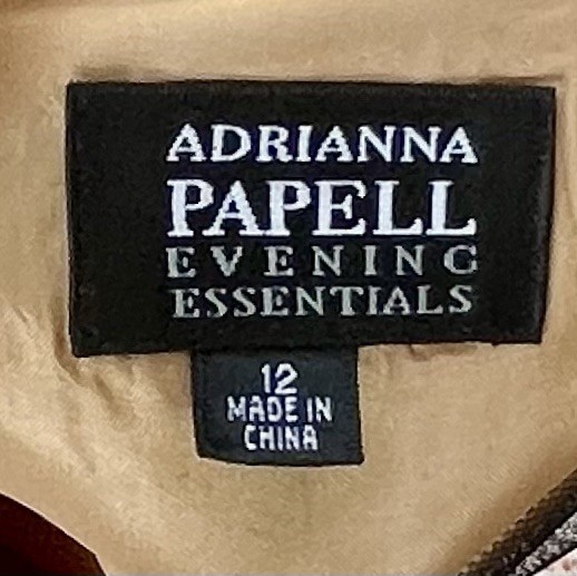 Adrianna Papell Black Gold Sequin Ruffle Skirt Women Size 12