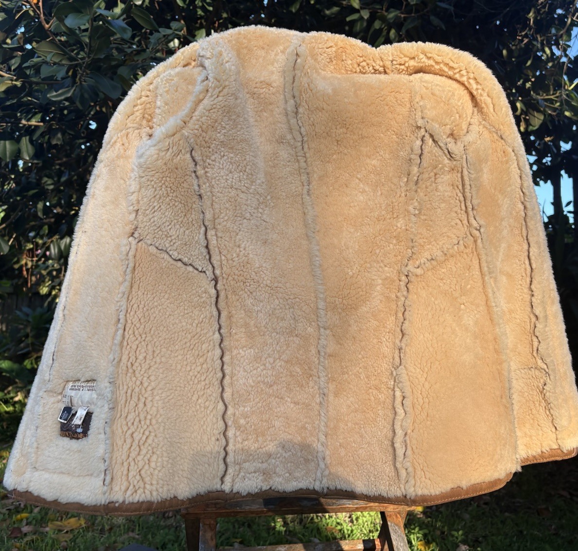 Vintage Shearling Knights Of New Zealand Tailors Lambskin Jacket Coat 36 S 70s