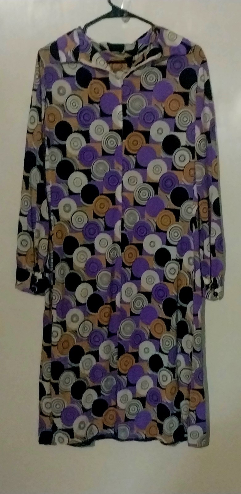 Vintage 60s Tanner Of NC Abstract Geomentric Colorful Size 14 Dress 1960s