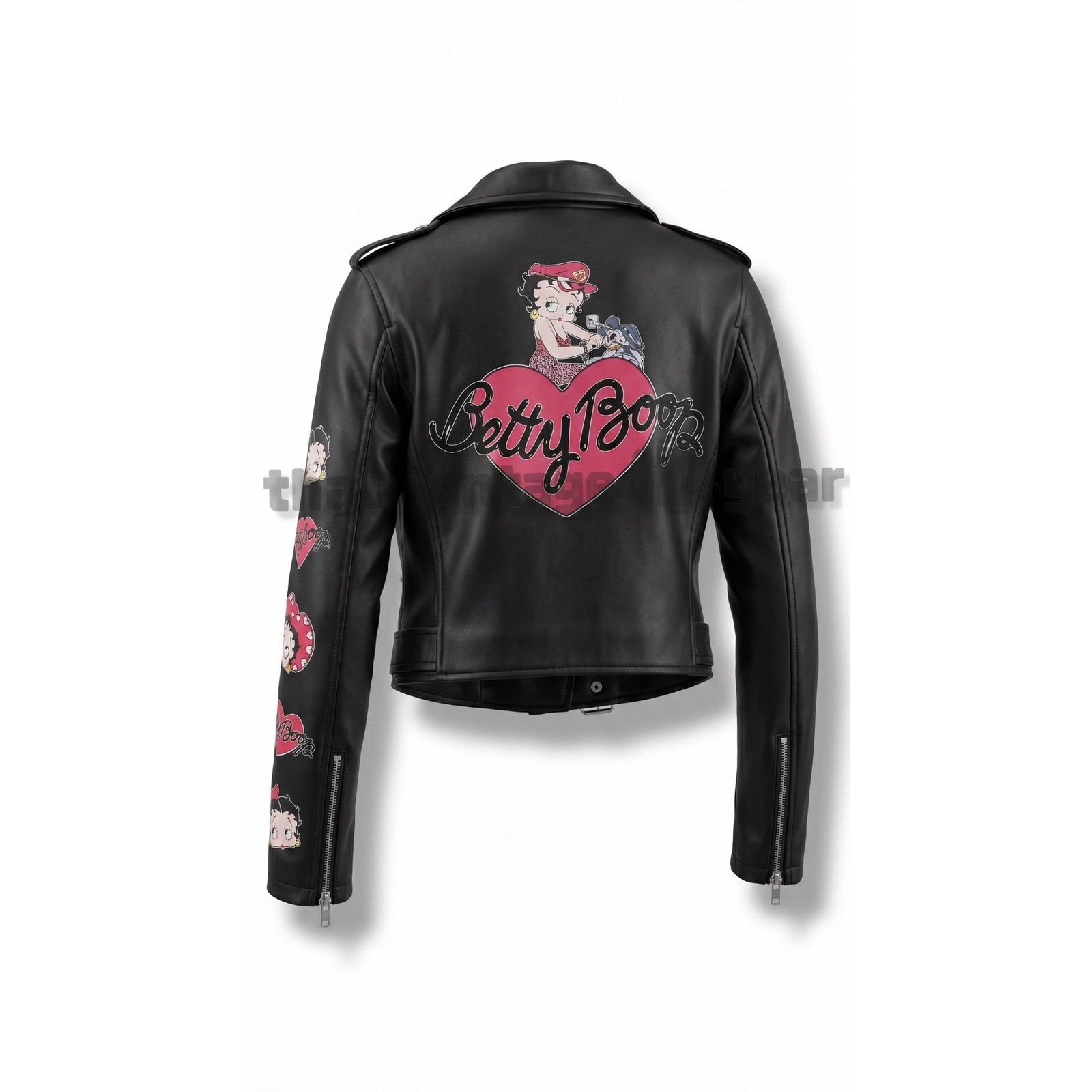 Dolls Kill Betty Boop Moto Faux Leather Jacket „A Little Ditty”, Large