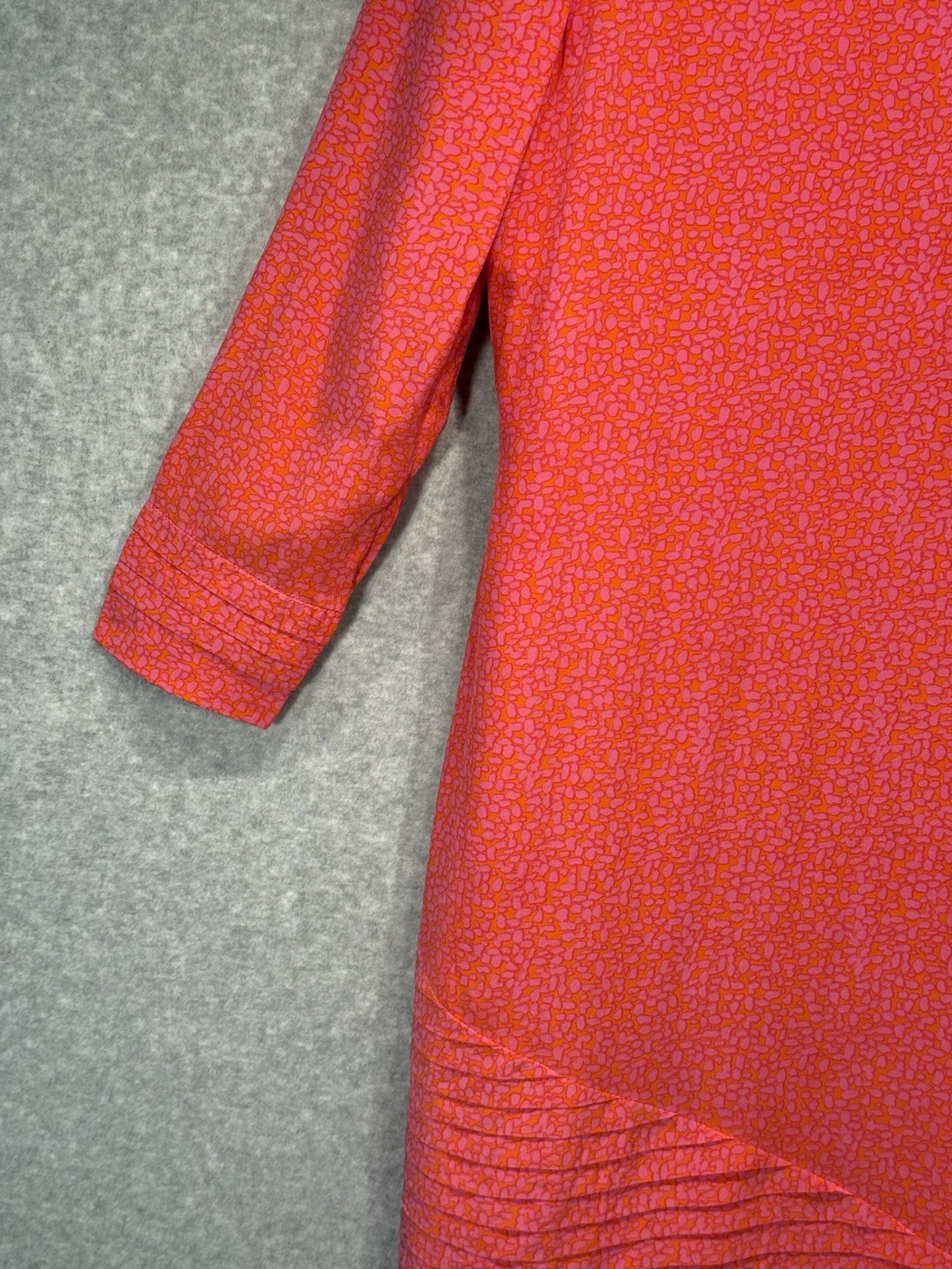 David Hayes Silk Nieman Marcus Hot pink & Orange Cheeta Sheath dress 90s sz 1