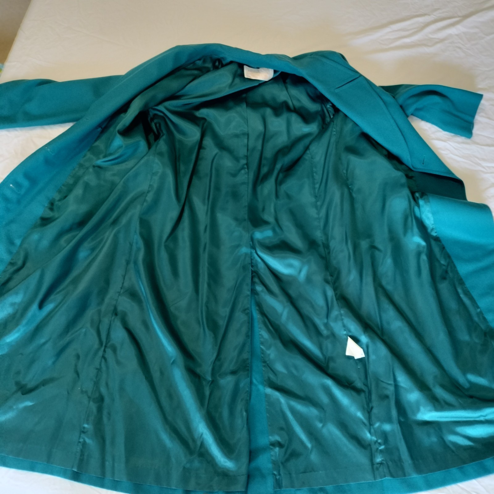 Vintage 1970s Pendleton Virgin Wool Lined Teal Trench Coat Women’s 16