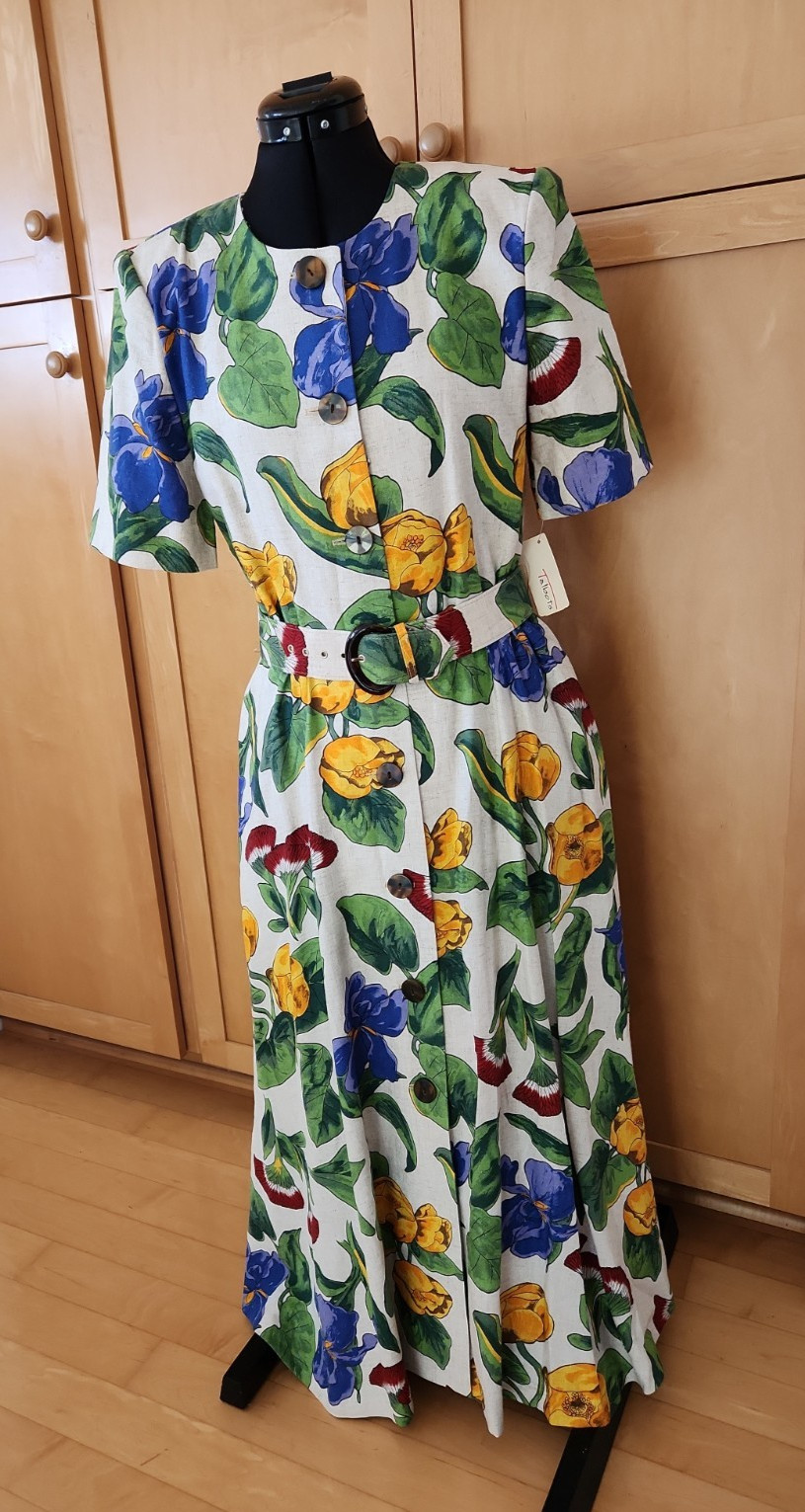 NWT Talbots Dress Vtg. Size 6 Tea Day Dress Floral 80’s Old Money Oberon USA