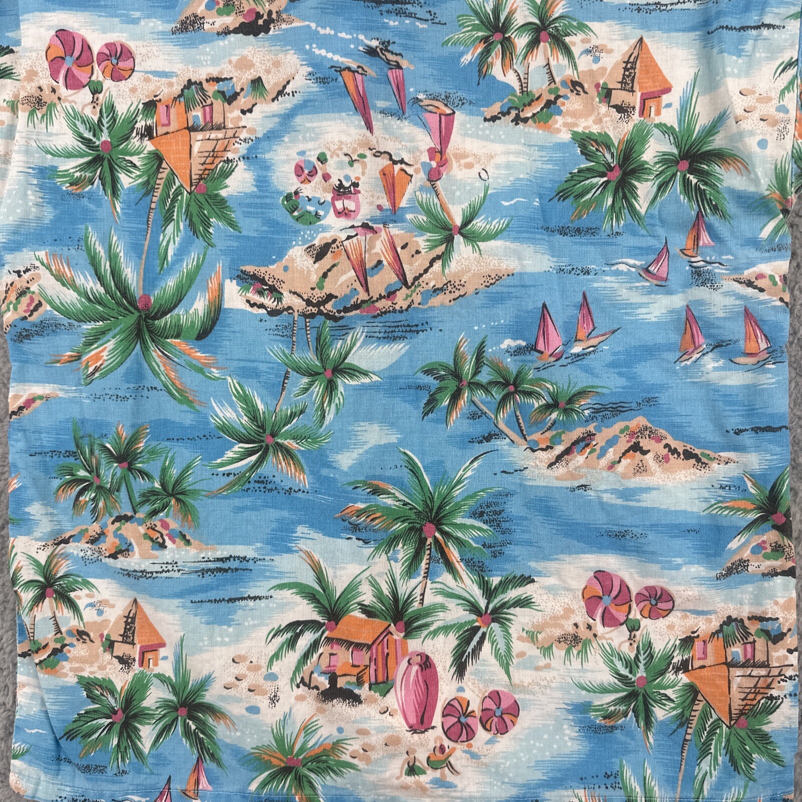 Vintage Palmetto’s 90s Women’s Size S Hawaiian Beach Camp Button Up Shirt EUC