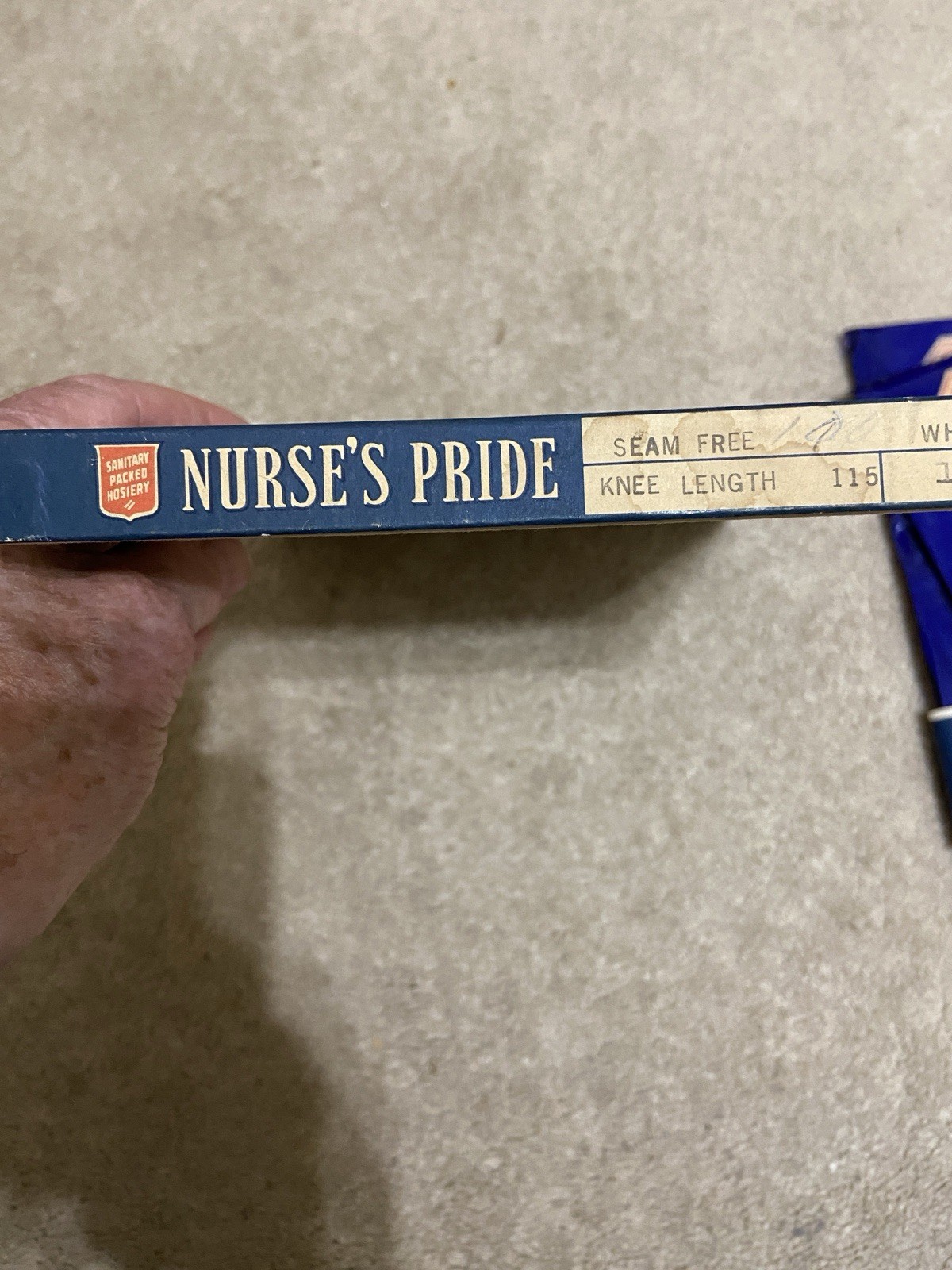 Vntg c1950s Nurse’s Pride Hosiery Cardboard Box w/ 2 Pair Knit Stockings in Pkg