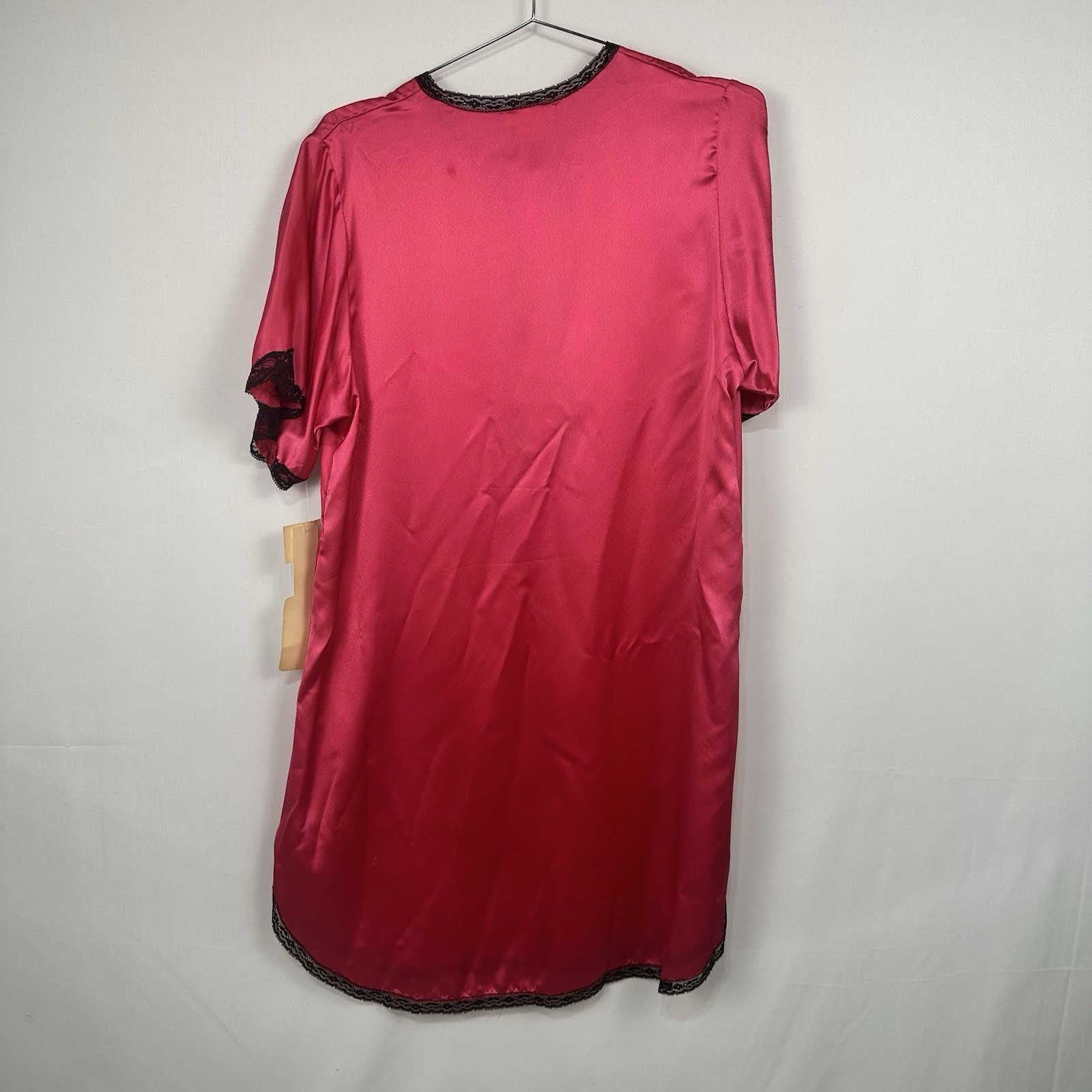 New Barbizon Neon Pink/Black Lace Night Gown Vintage Women’s Medium