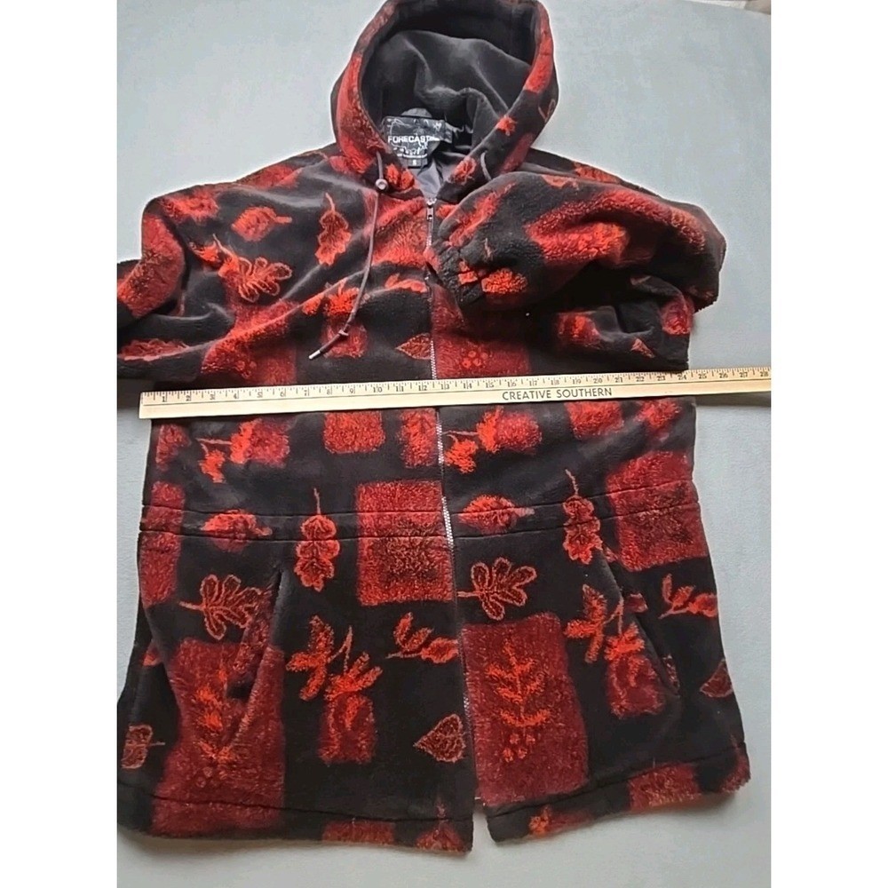 Forecaster Floral Fleece Jacket Hooded Small Full Zip Warm Cozy Vintage Women’s