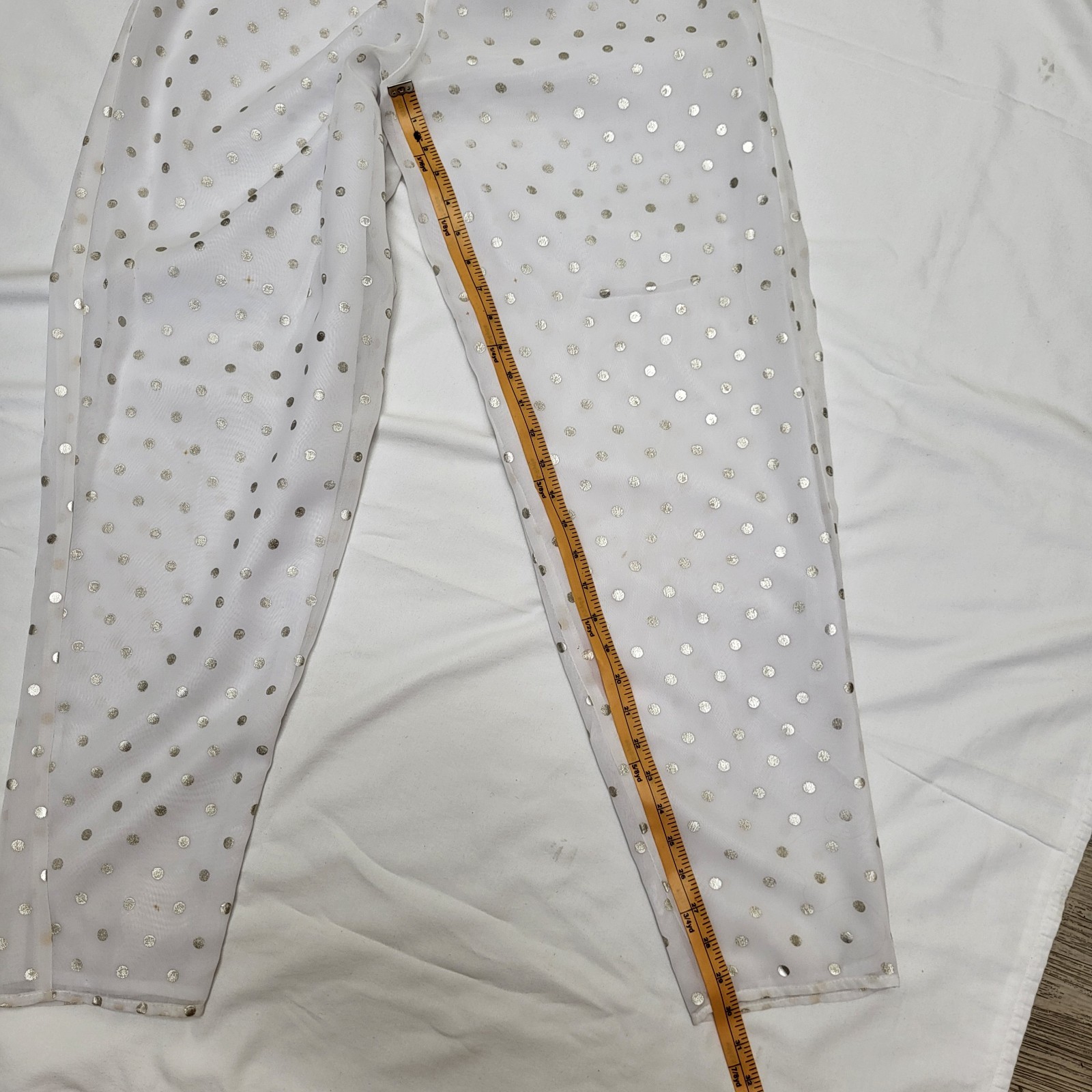 VTG The Icing Blouse 2 Pants M Set White Siver Mettalic 80’s Evening Holiday