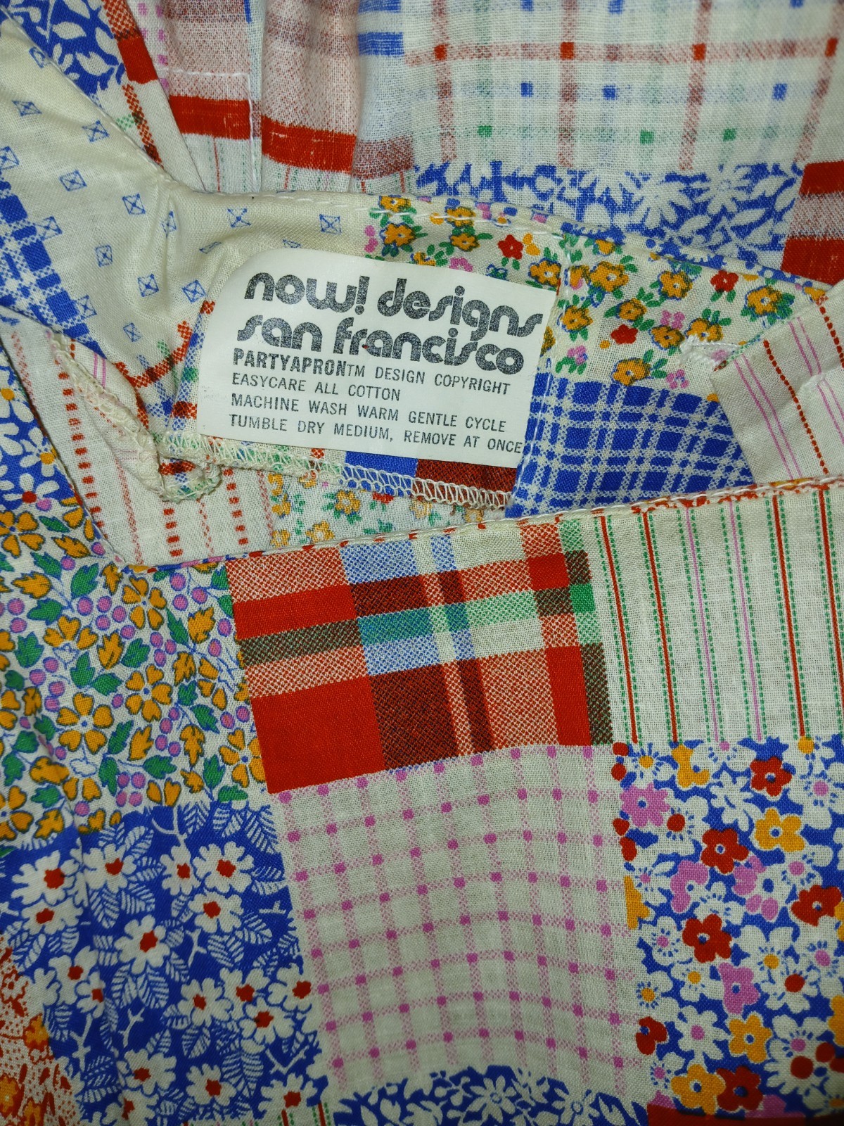 Vintage 70s Now! Designs San Fran Party Apron Patchwork Boho Dress Top O/S NOS