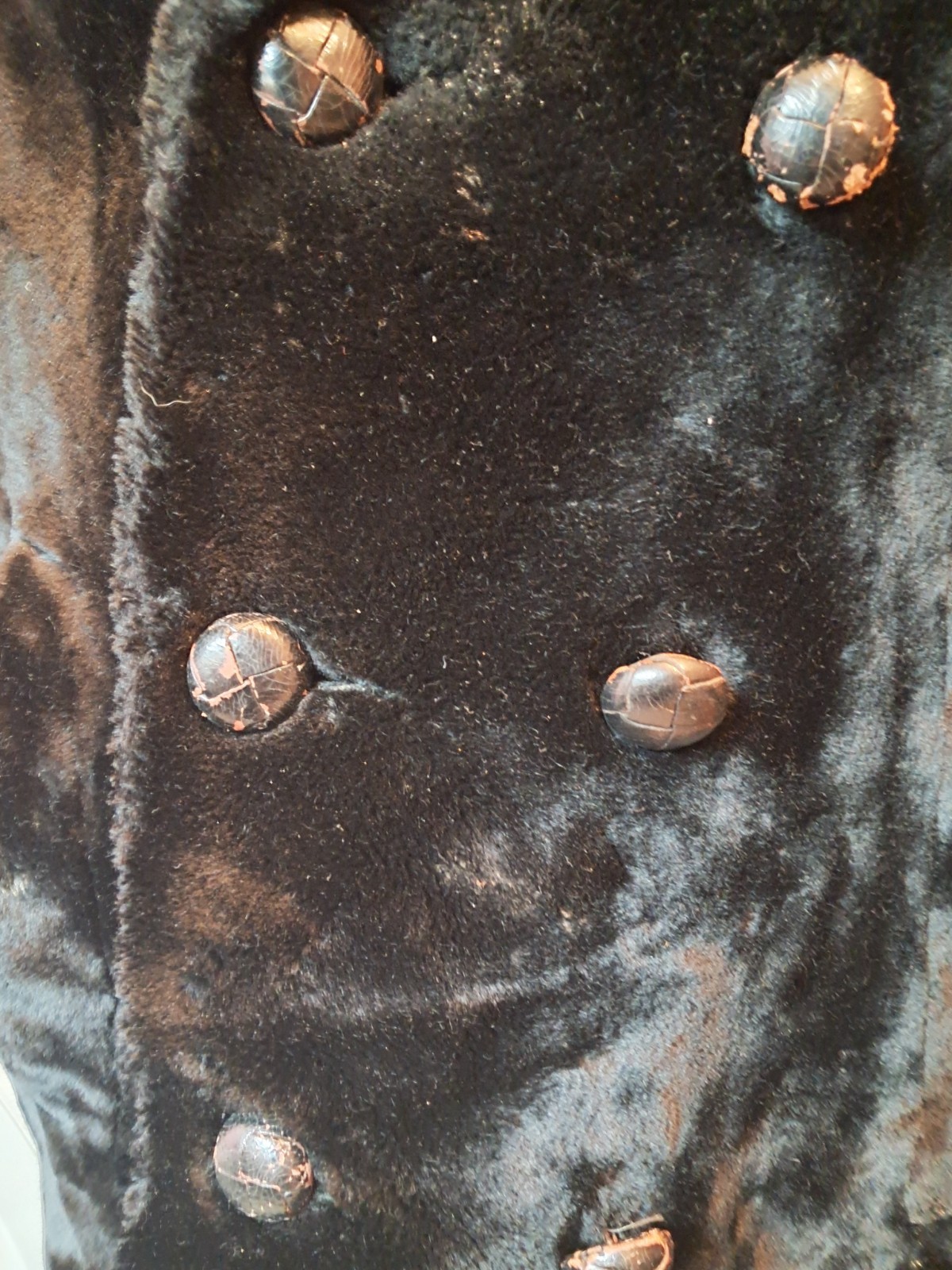 Rare Find Vintage 1960s-80s Glensea GLENOIT Black Faux Fur Mob Glam Swing Coat *
