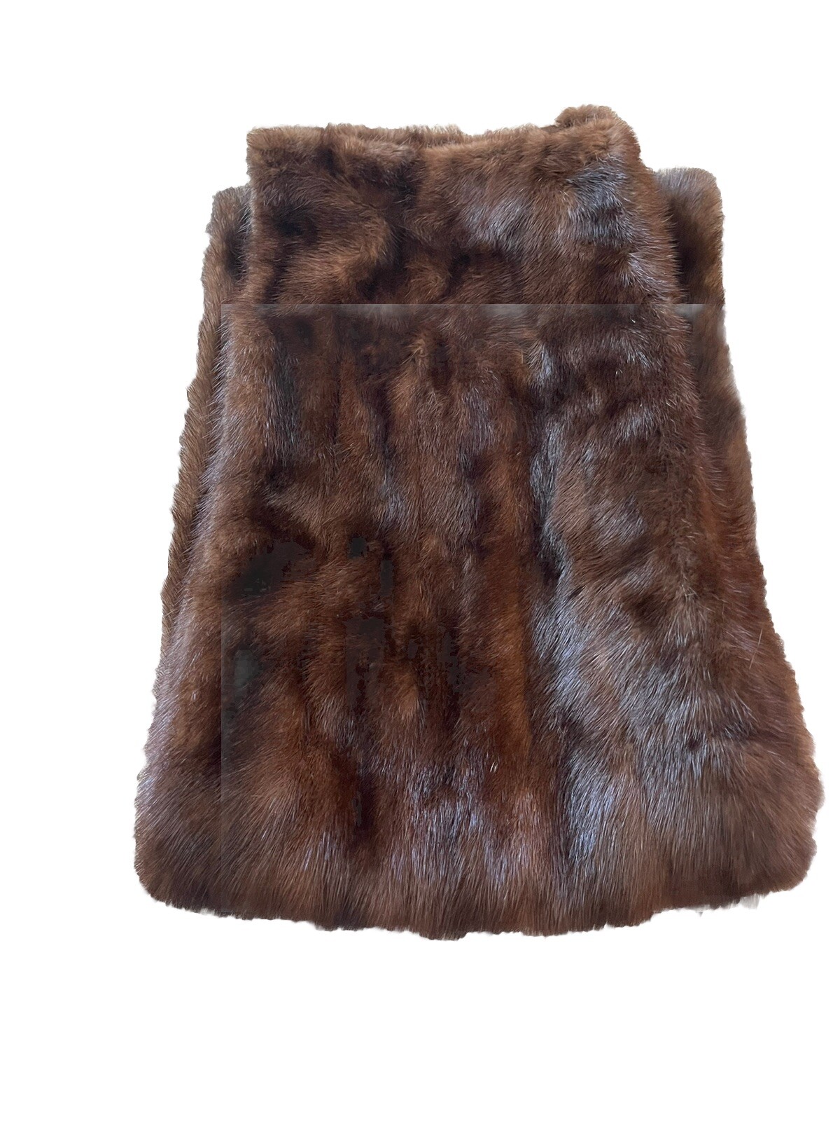 RARE VINTAGE MAHOGONY STRAIGHT MINK Straight Stole, 68” PELTA FURS, Signed