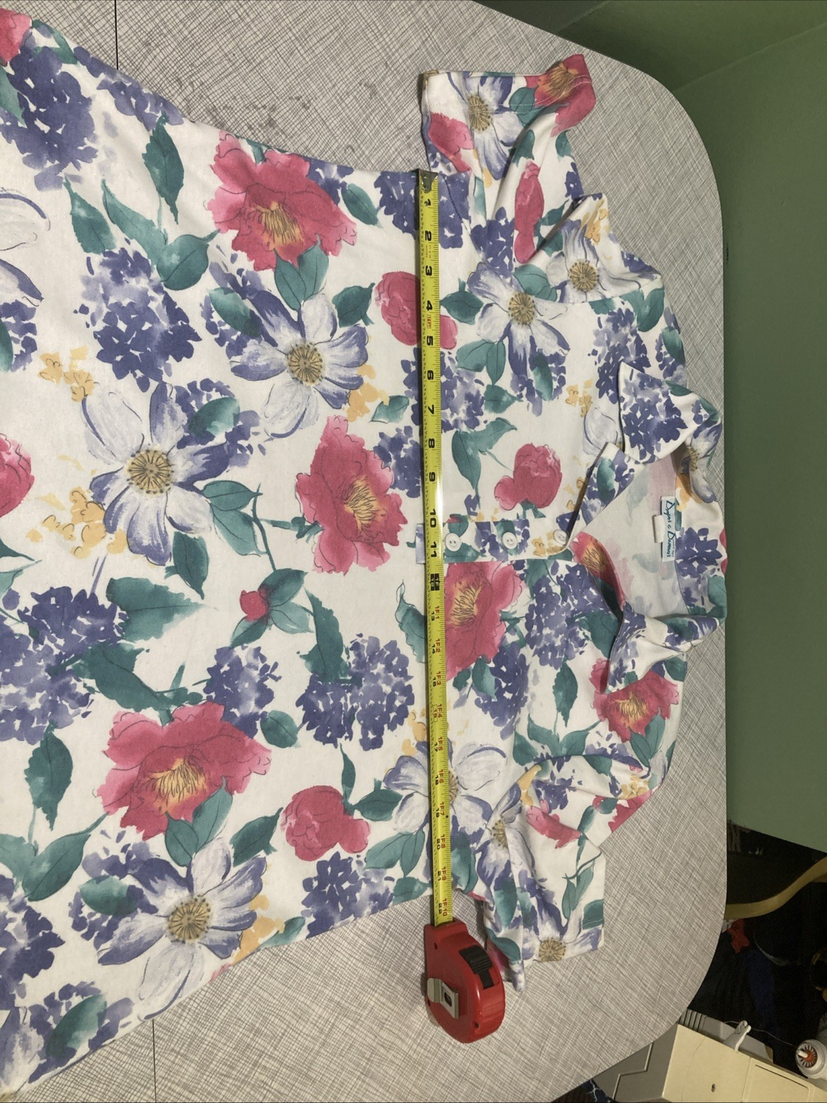 Vtg 80s 90s Floral Knit Polo Shift Dress Housedress Pockets USA Grandmacore 16