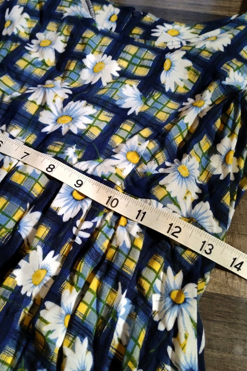 Vintage 90s Dress Floral Byer Too California Mini Daisy Sun Dress Size 7