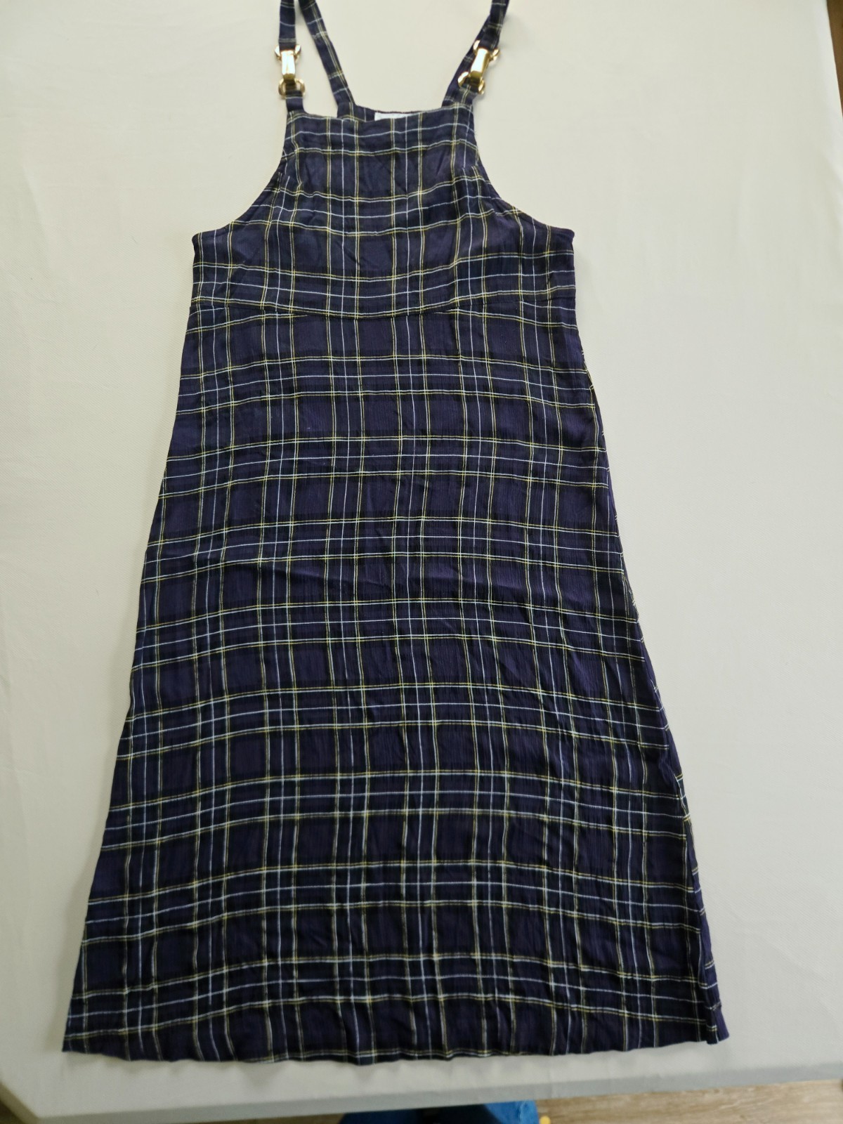 Vintage 90s Just In Thyme Ltd Plaid Jumper Dress Size 10 Pinafore Maxi