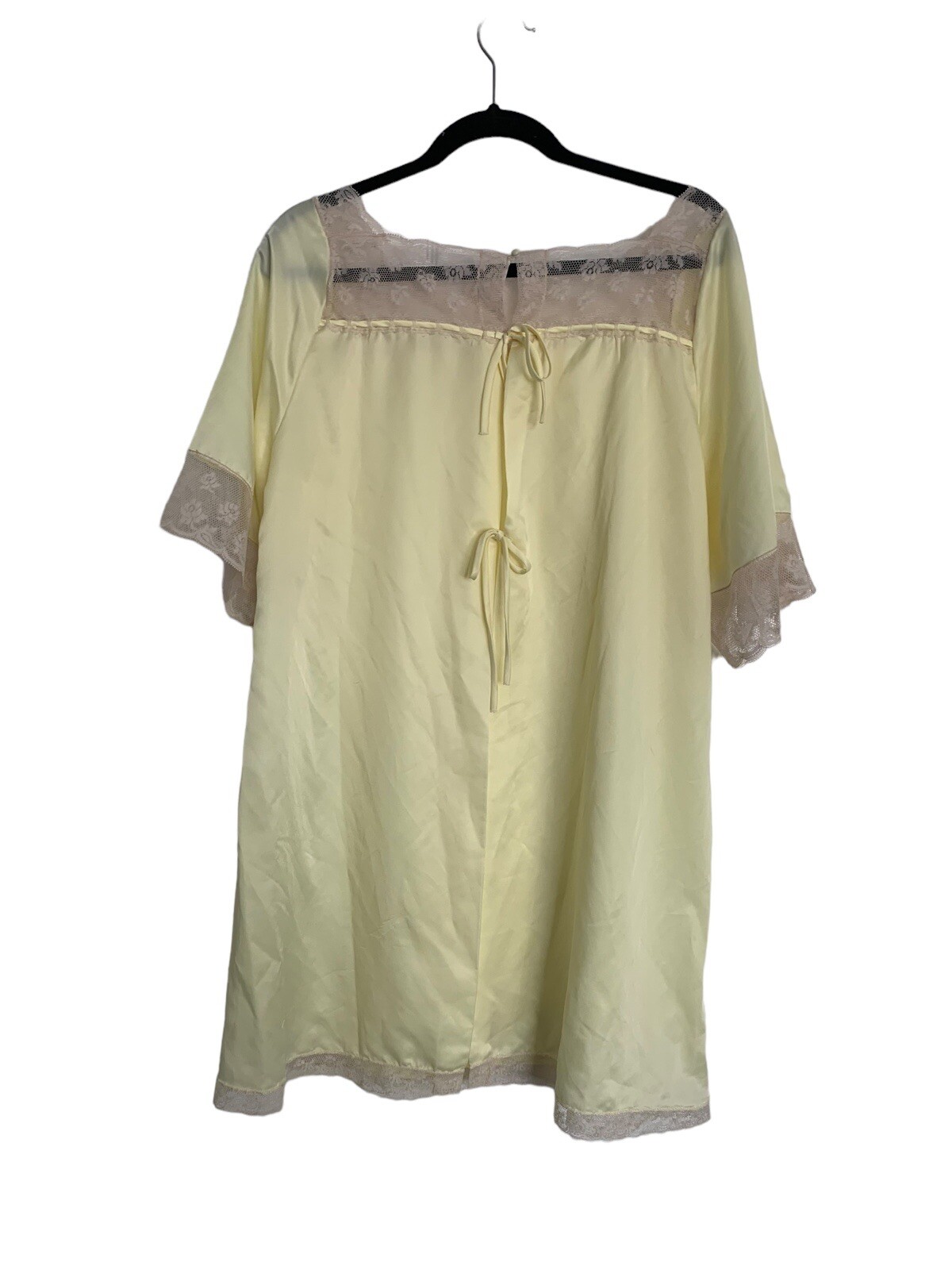 Vintage Corhan Noumair Small Yellow nightgown Nylon Lace Negligee Cottage Core