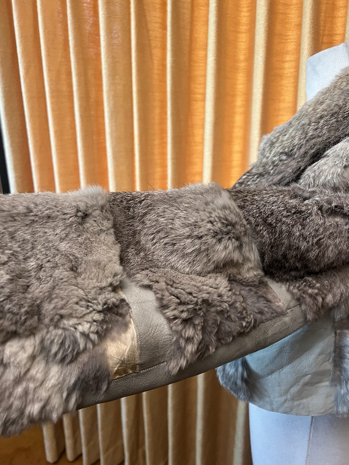 Vintage 1970s Cropped Genuine Rabbit Fur Coat