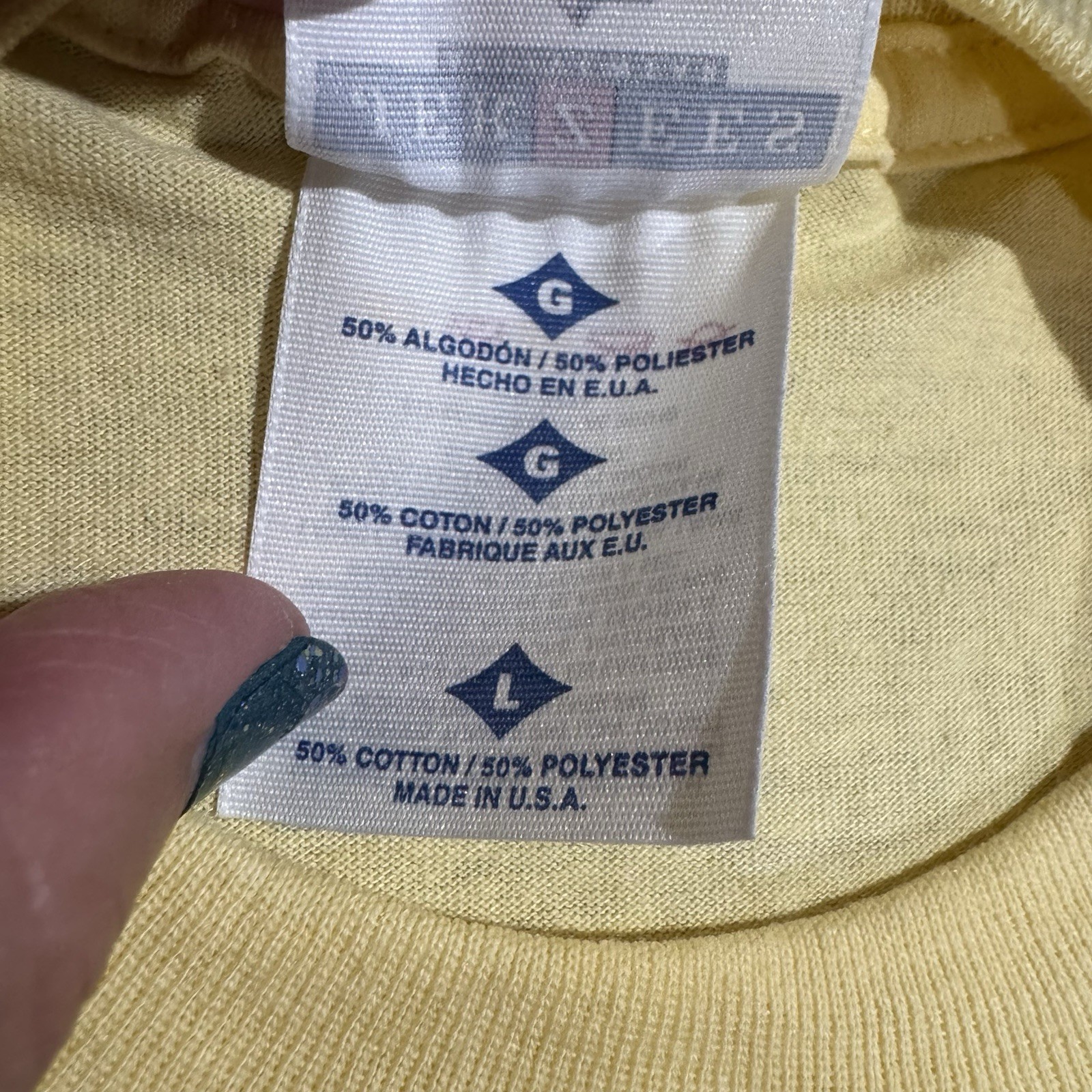 NWOT! Vtg Jerzees T Shirt Women’s Sz Large Yellow Birdhouses Flowers USA Made