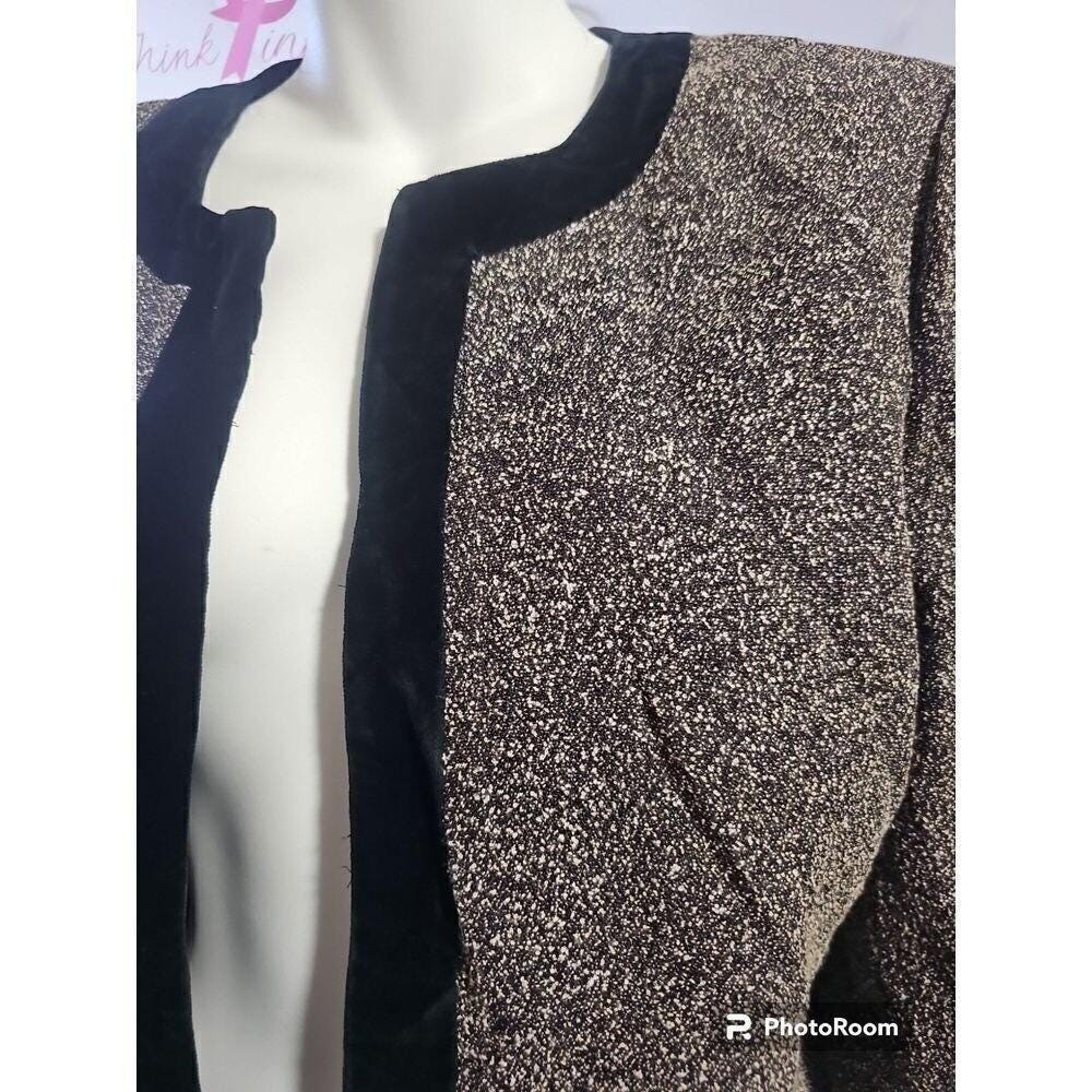 Vintage Donna Ricco NY Jacket Black & Gray Outfit Size 14