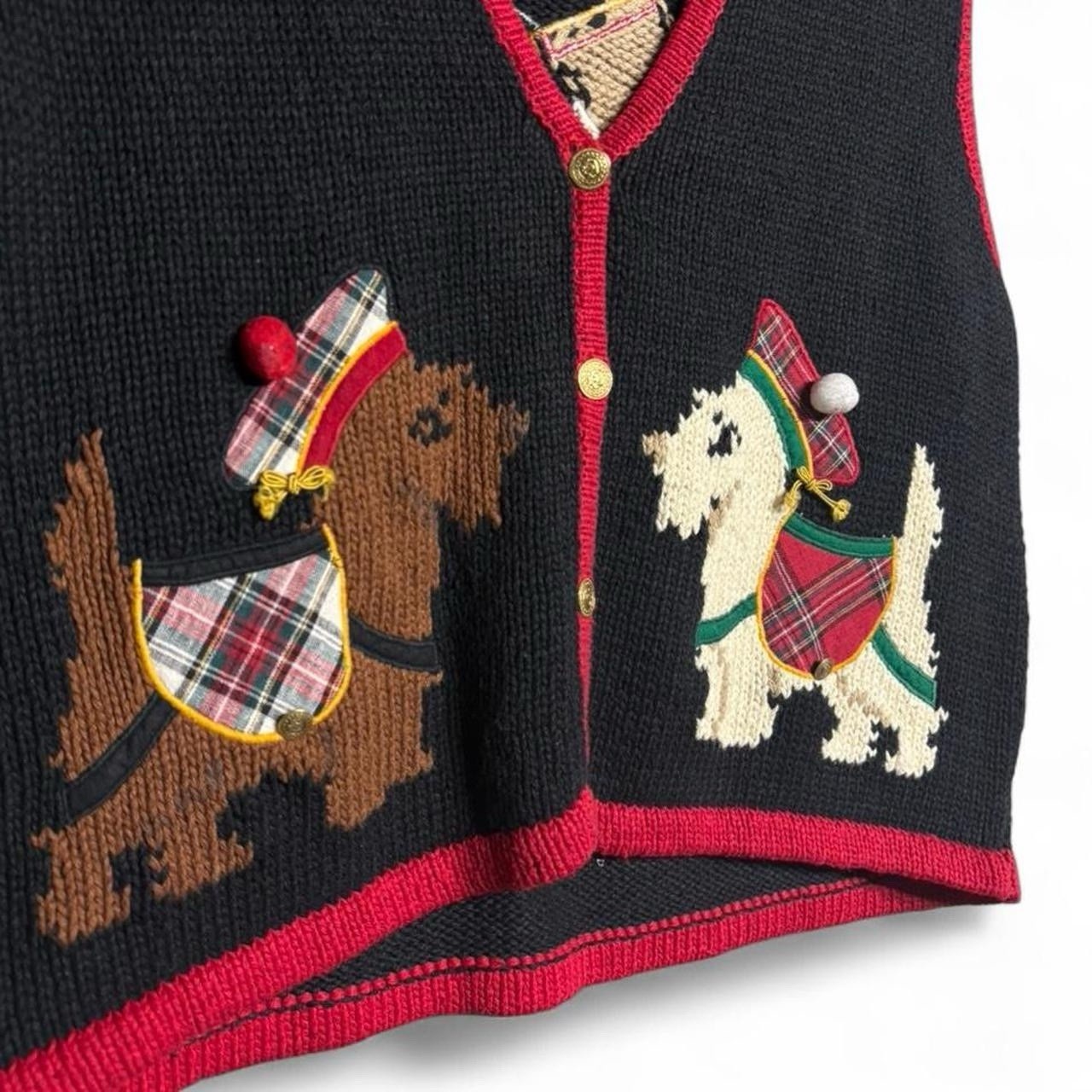 90’s Sharon Young Scottish Terrier Double Sided Embroidered & Embellished Vest