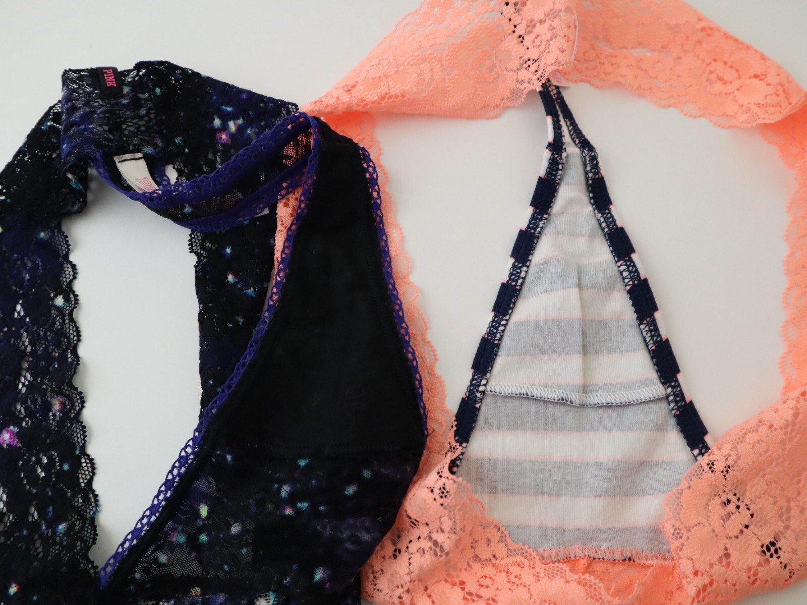 2 Vintage Victoria’s Secret PINK 2013 Lace Thong Panties Lot Size LARGE