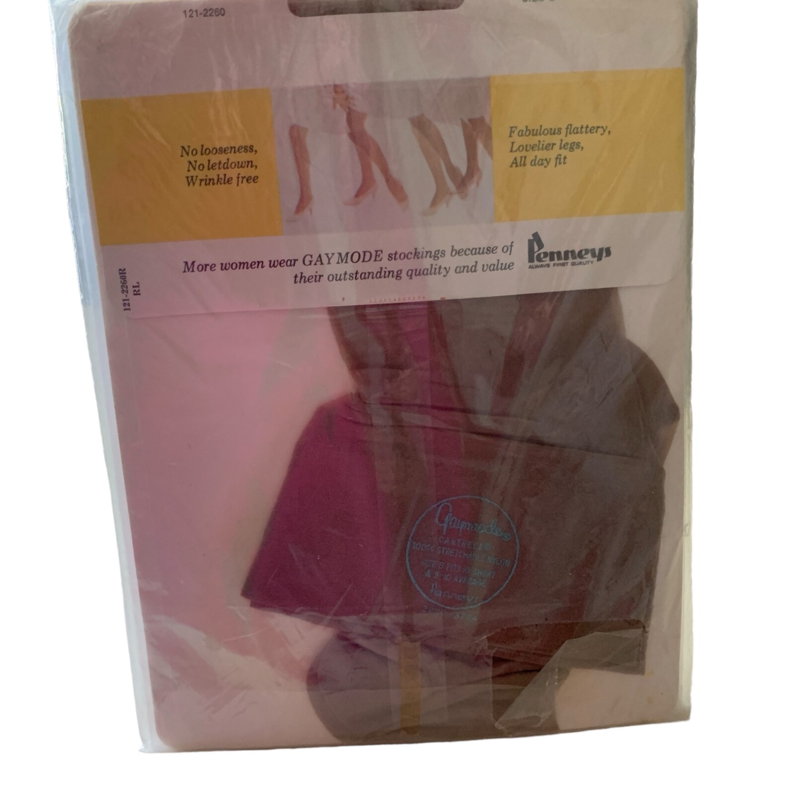 JC Penney Gaymode Cantrece II Stockings SIZE B GARTER Beige Glo Stretch 3 PACK