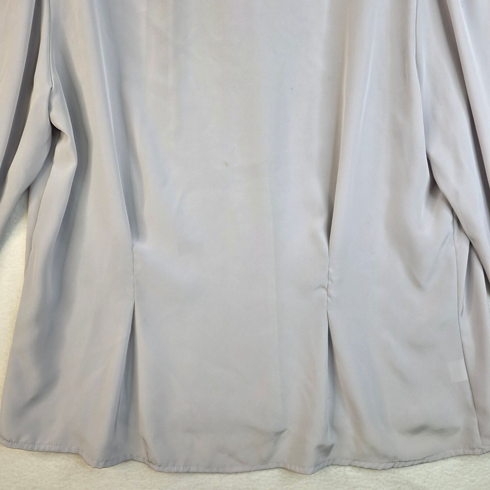 Vintage 80s Gailord Matisse Crepe De Chine Blouse 16 Dove Grey Pleated Feminine