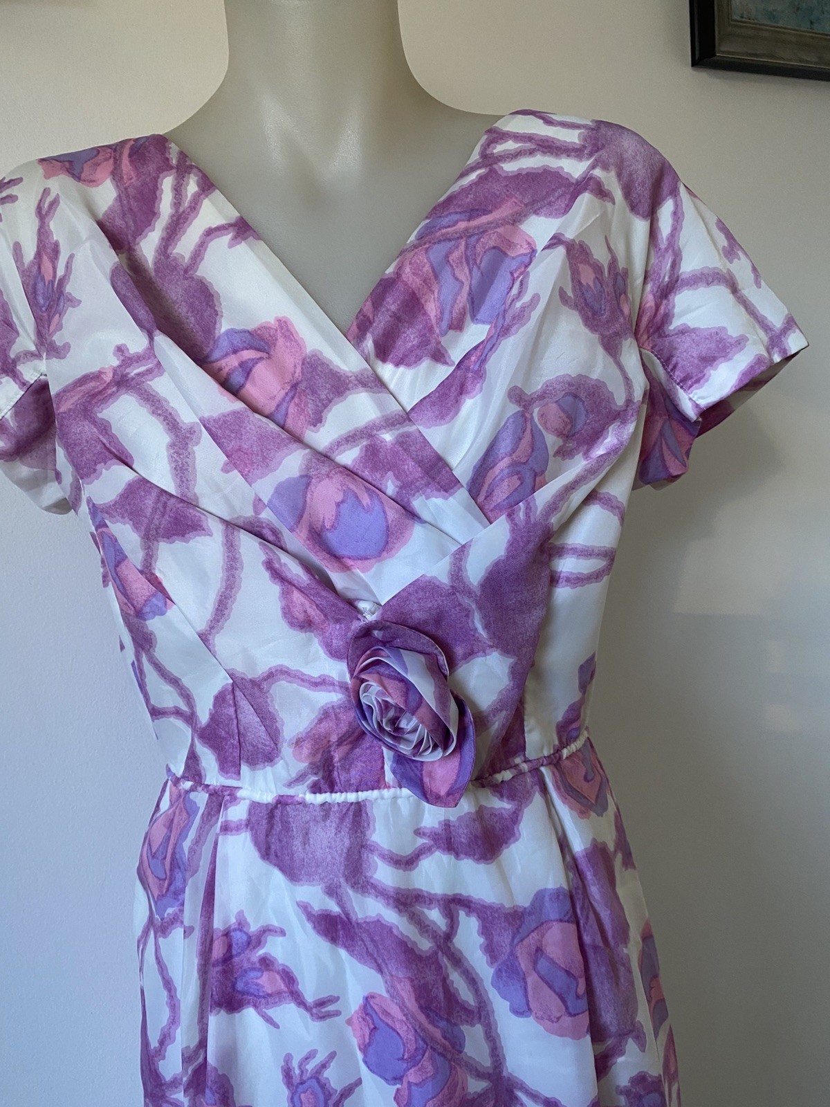 50, S Party Dress In Pink/wte Floral By Conni Con Sydney.36” B 26” W 8/10