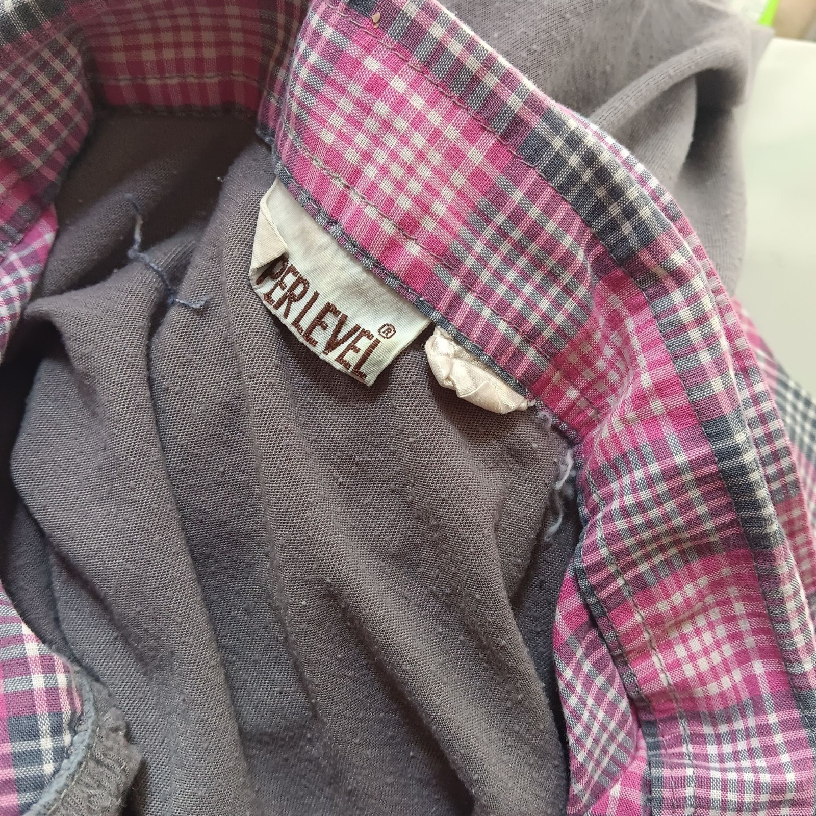 Plaid Patchwork True Vintage Boho Top Small Long-Sleeve Shirt Hippy 1970’s Thin