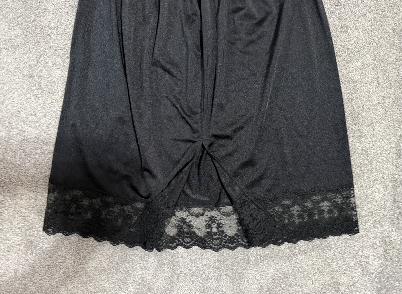 Vtg Cabernet Black Lace Nylon Half Slip XL