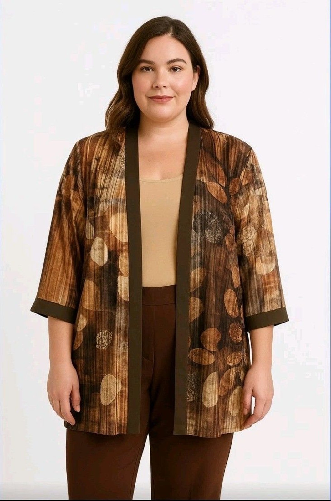 Vintage Anna Maxwell Open Front Shear Kimono 20W