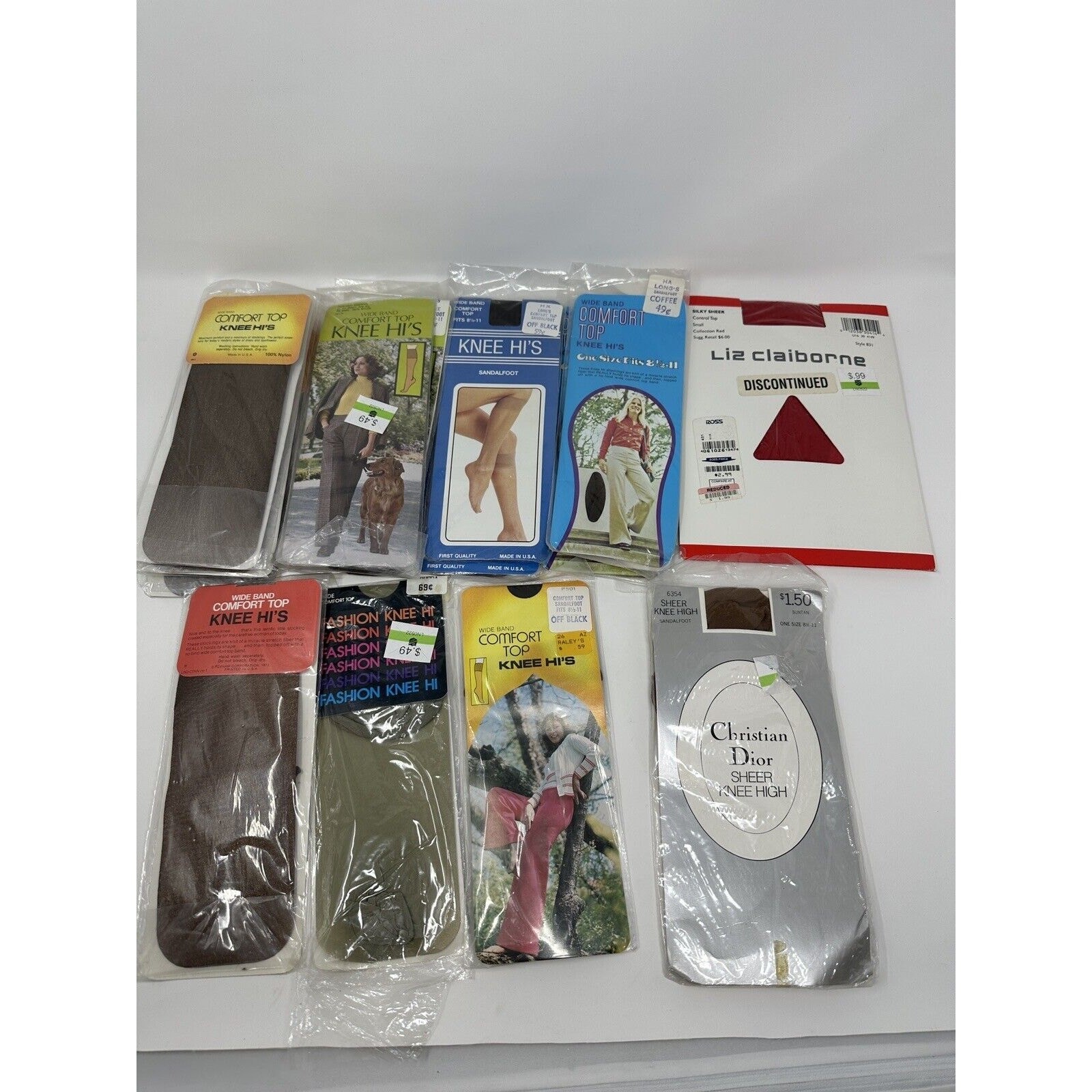 VTG Lot Of 15 Panty Hose Knee Highs Sheer Stockings – Dior Clairborne See Pics