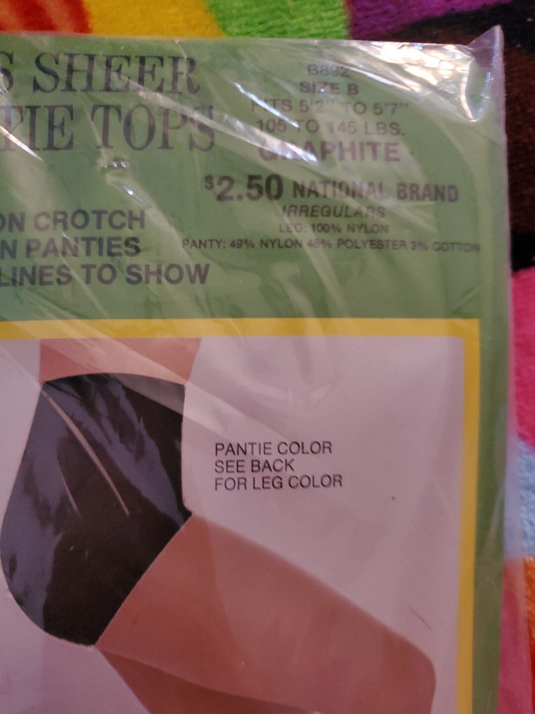 PARK AVENUE Under Wonders Sheer Panti-hose Pantyhose B Graphite VINTAGE NOS B892