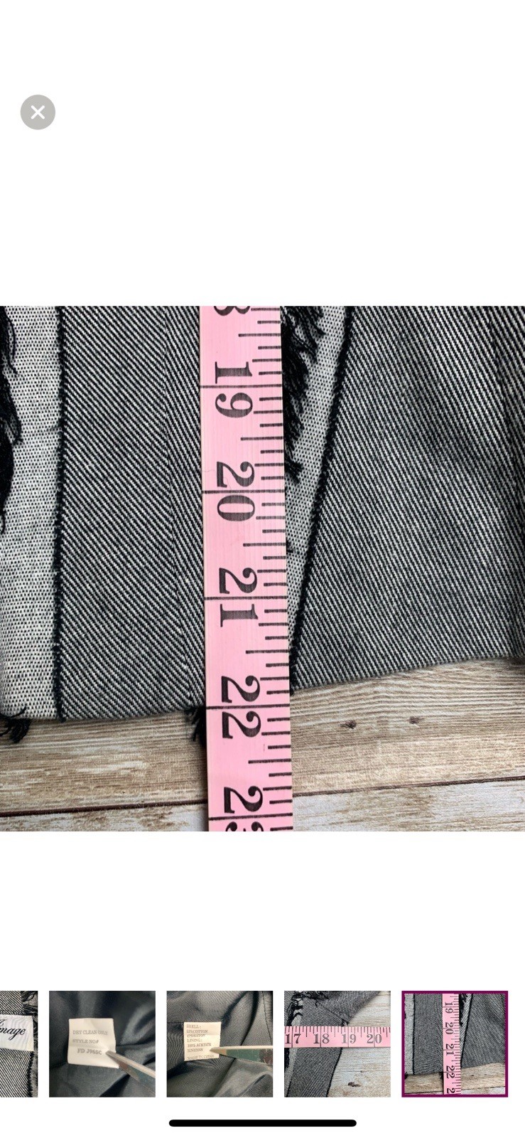 Vintage 80s Blazer Jacket Grey Gray White Stripes With Black Eyelash Mat Sz 8