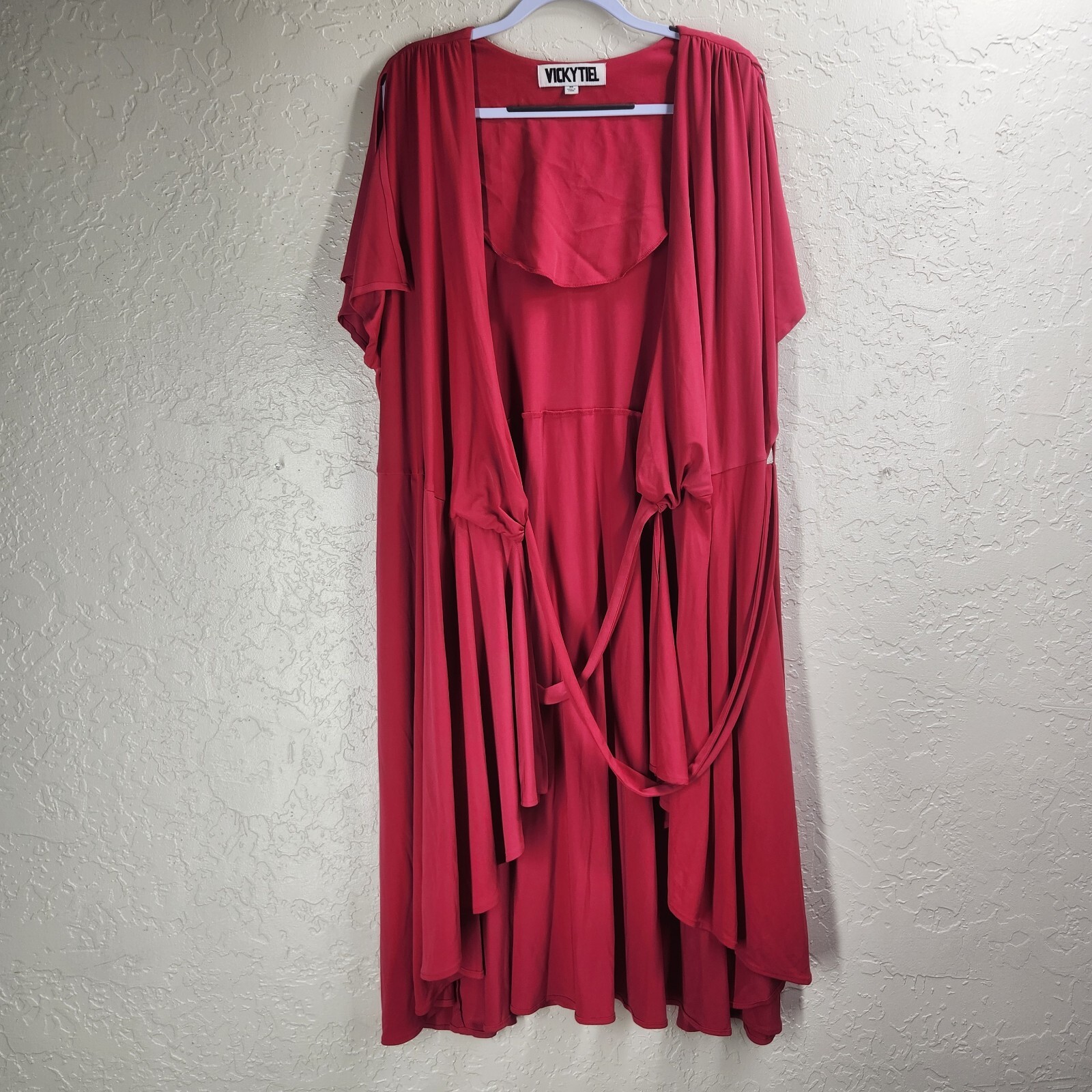 Vintage 90s Vicky Tiel Women’s Plus Size 3X Pink Long Cardigan Robe