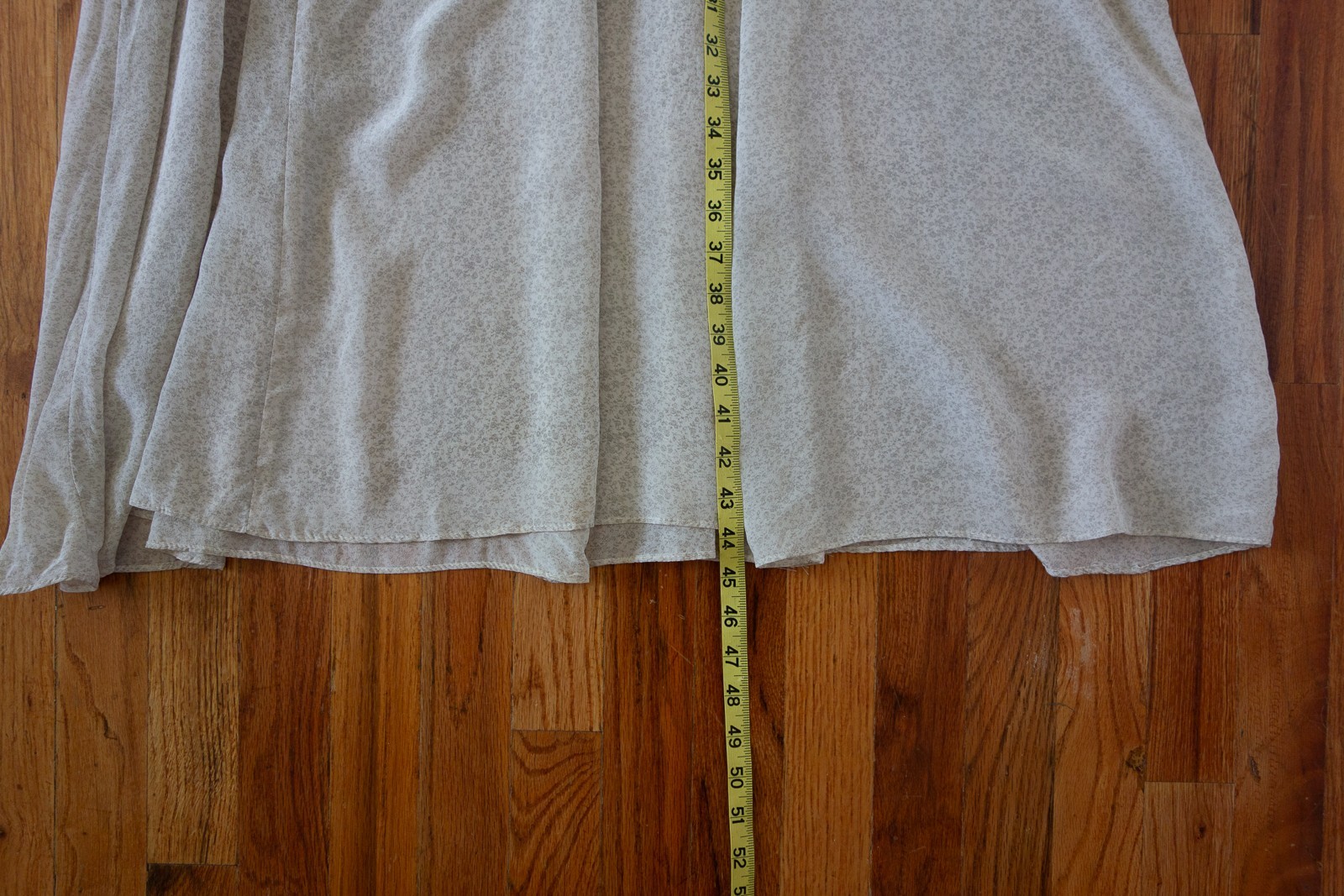 Vtg Jessica Mclintock Ditsy Silk Chiffon Midi Dress Lace Trim W’s M Grey