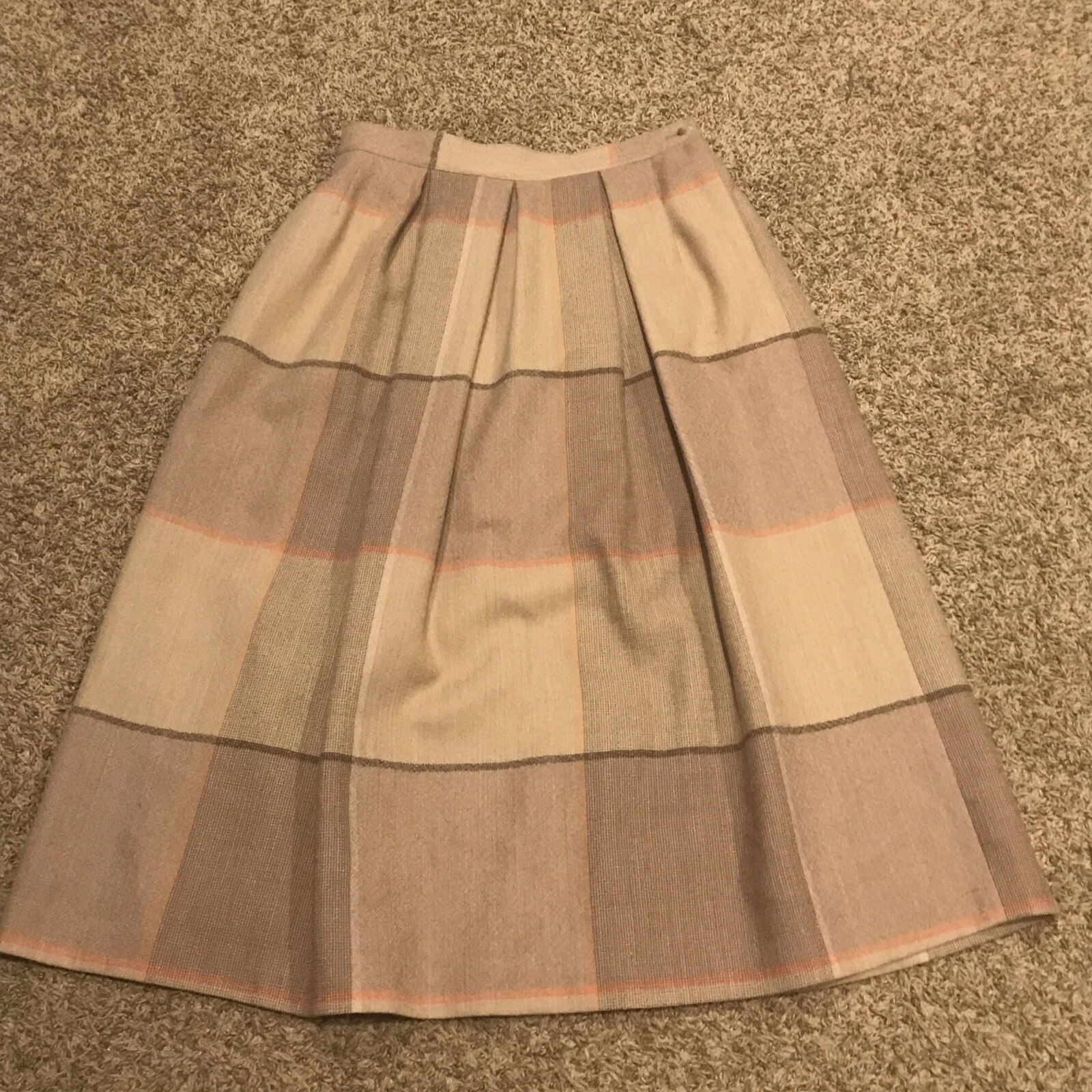 Vtg John Meyer Wool Plaid Skirt Tartan Size M Pure Wool Pleated Lined A25
