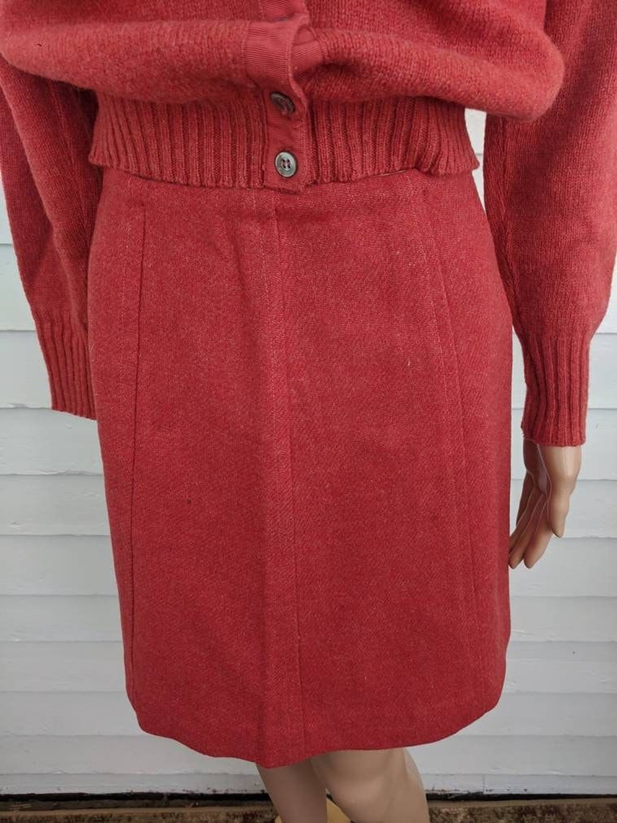 Vintage 60s Tomato Red Skirt 23 Waist XS XXS Junior Bazaar