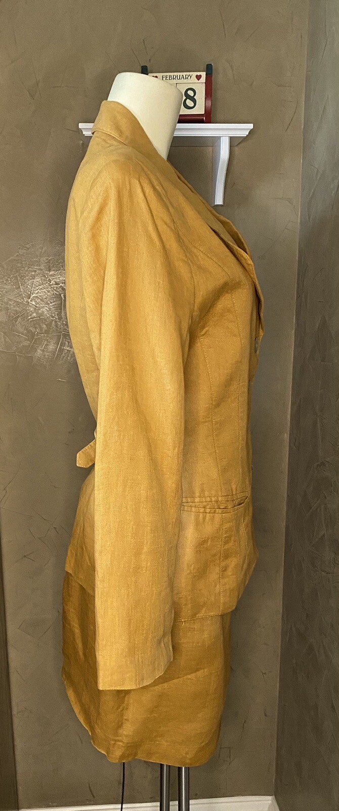 Vintage Nina K Linen Two Piece Skirt Suit Label Size 8 See Measurements